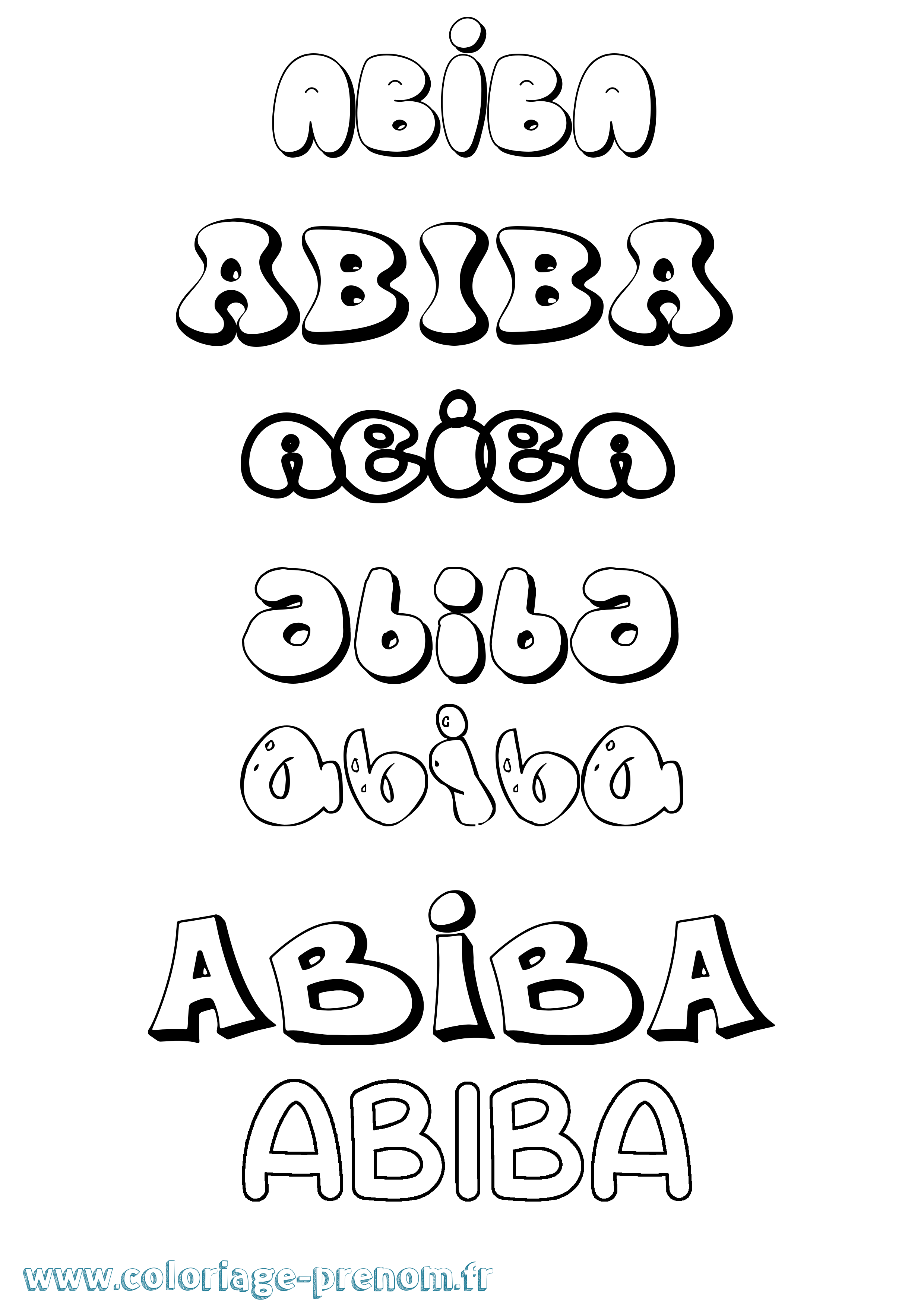 Coloriage Abiba Bubble Coloriage prénom Abiba Bubble