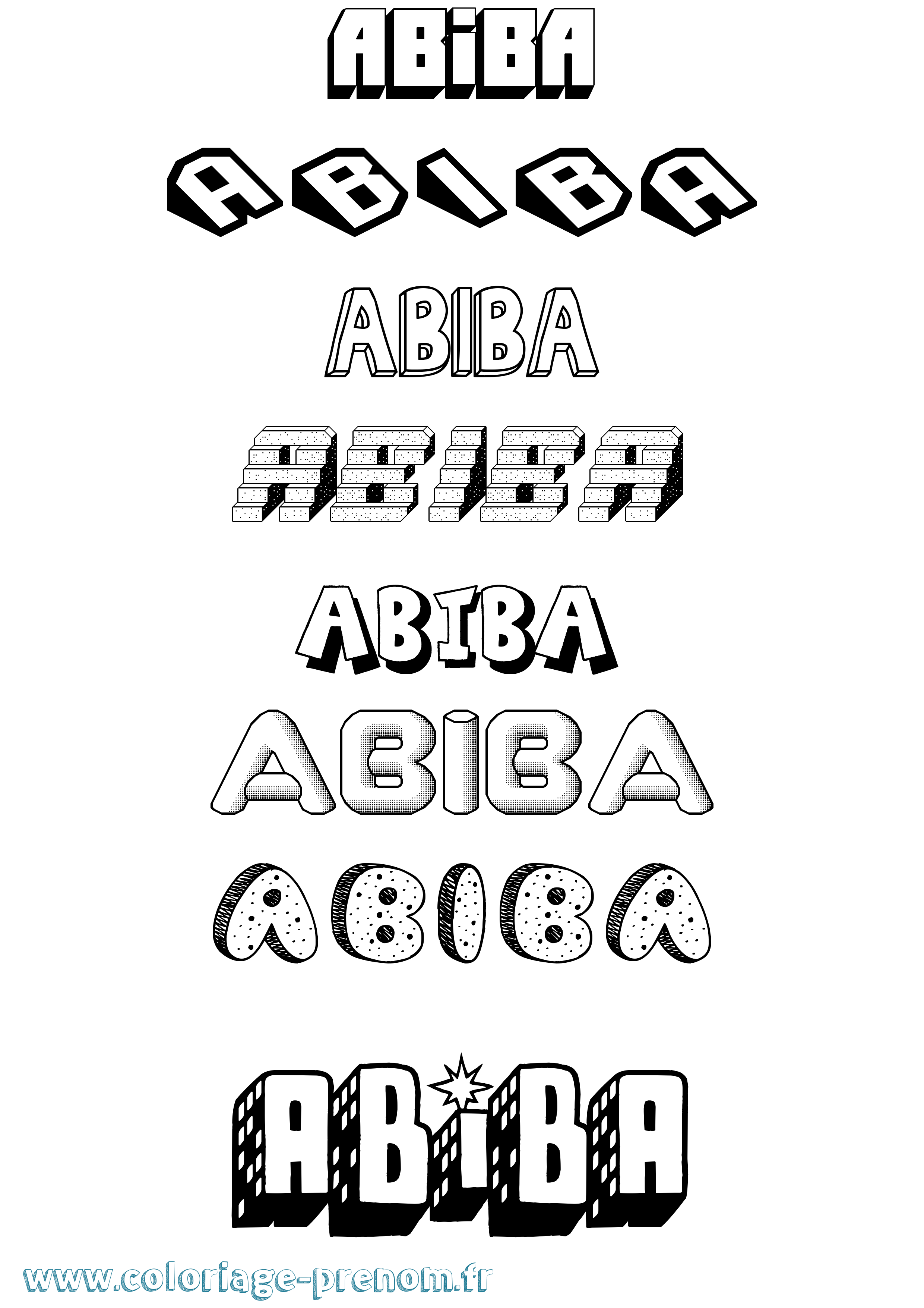 Coloriage Abiba Effet 3D Coloriage prénom Abiba Effet 3D