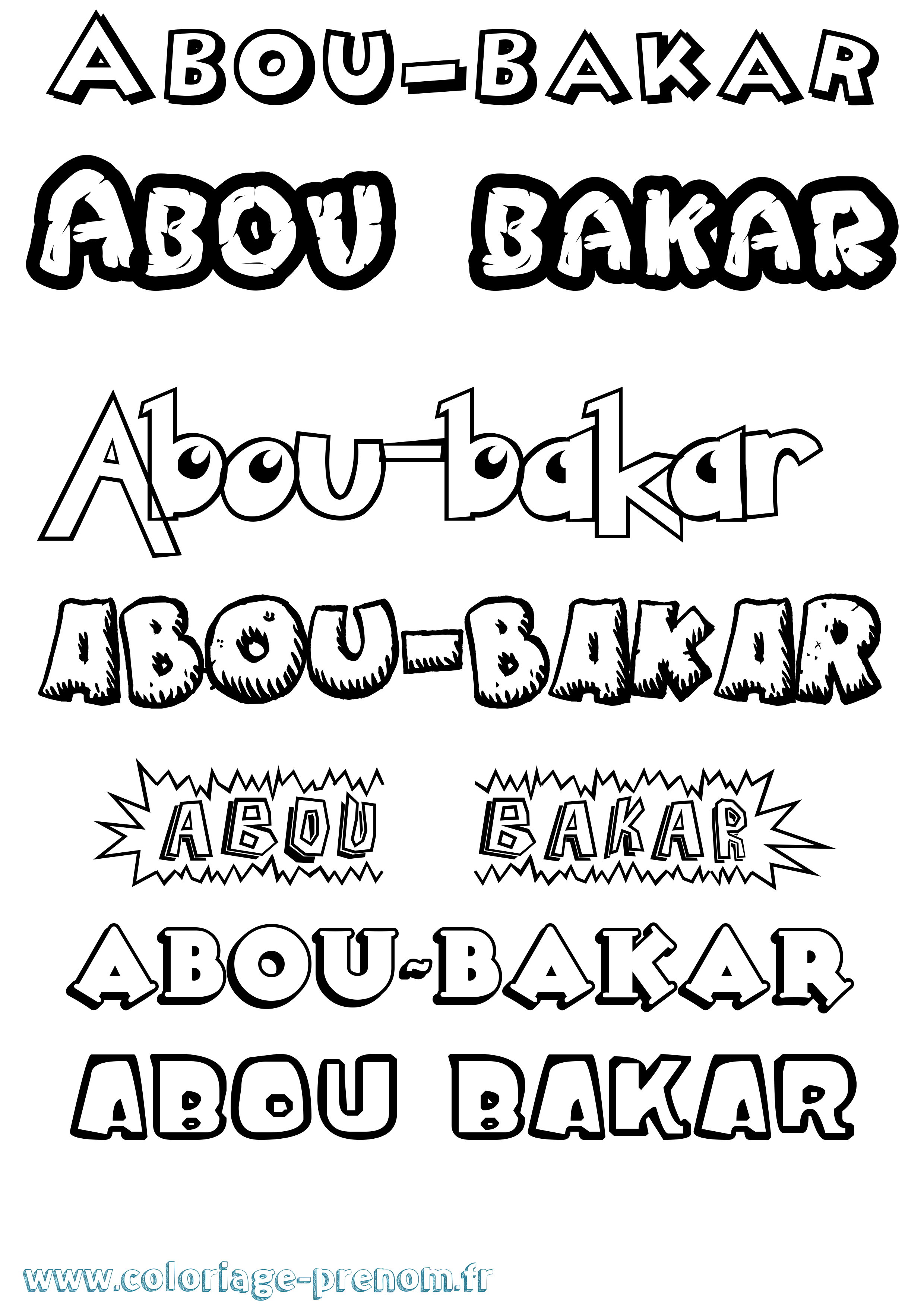 Coloriage Abou-Bakar Dessin Animé Coloriage prénom Abou-Bakar Dessin Animé