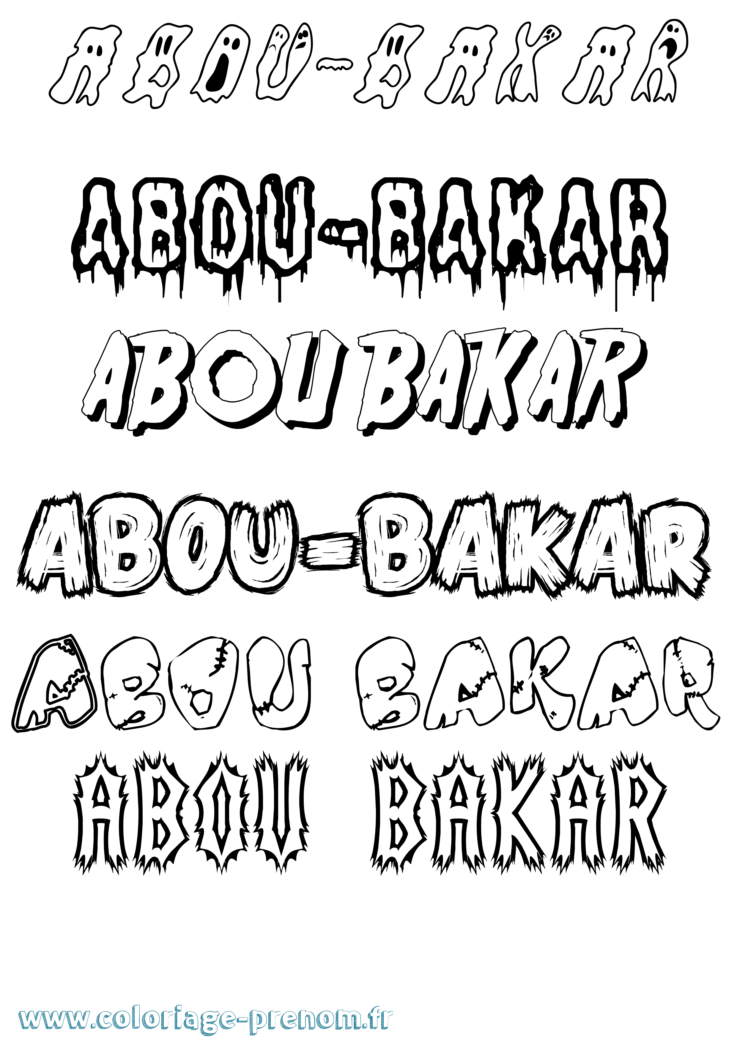 Coloriage Abou-Bakar Frisson Coloriage prénom Abou-Bakar Frisson