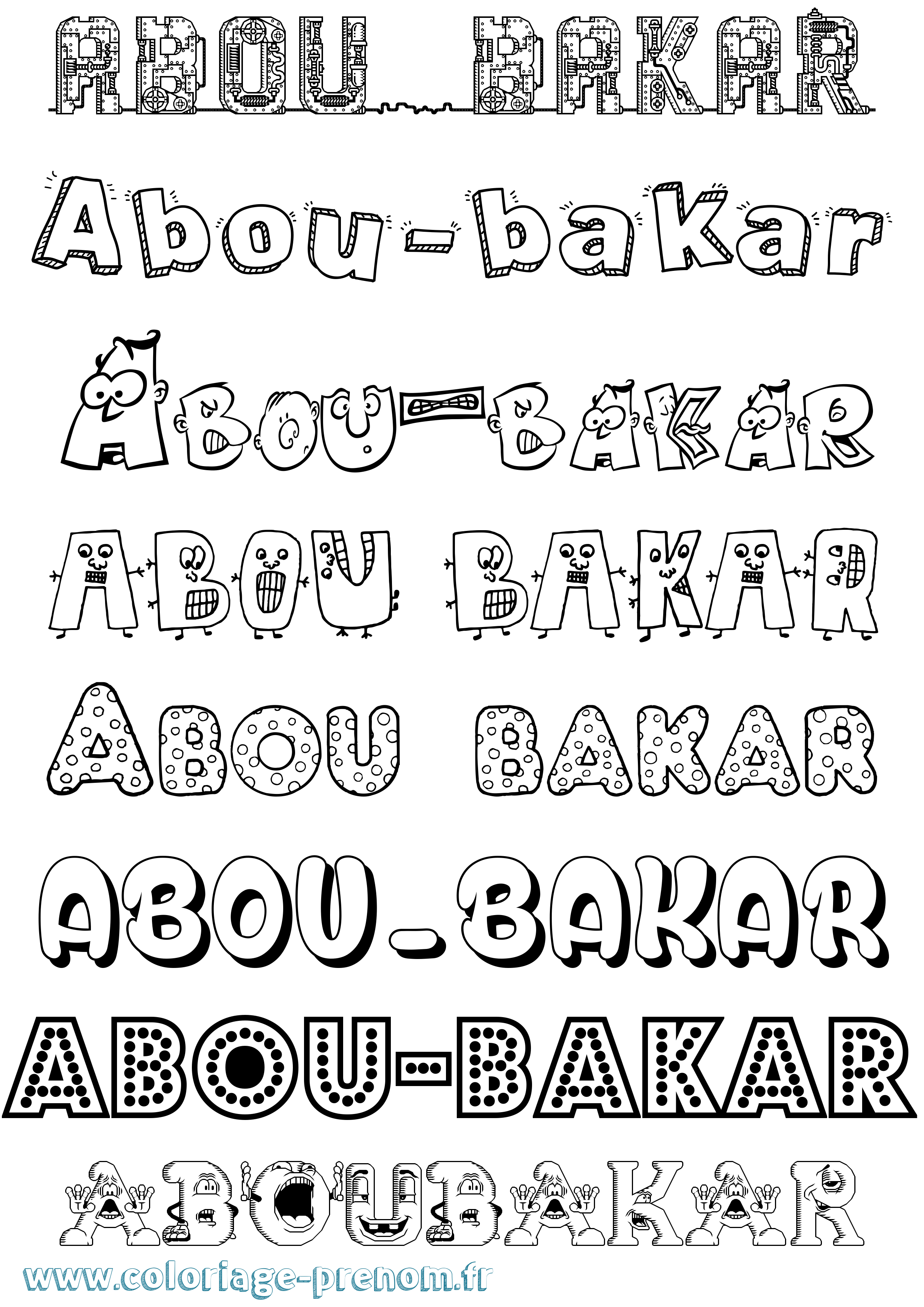 Coloriage Abou-Bakar Fun Coloriage prénom Abou-Bakar Fun