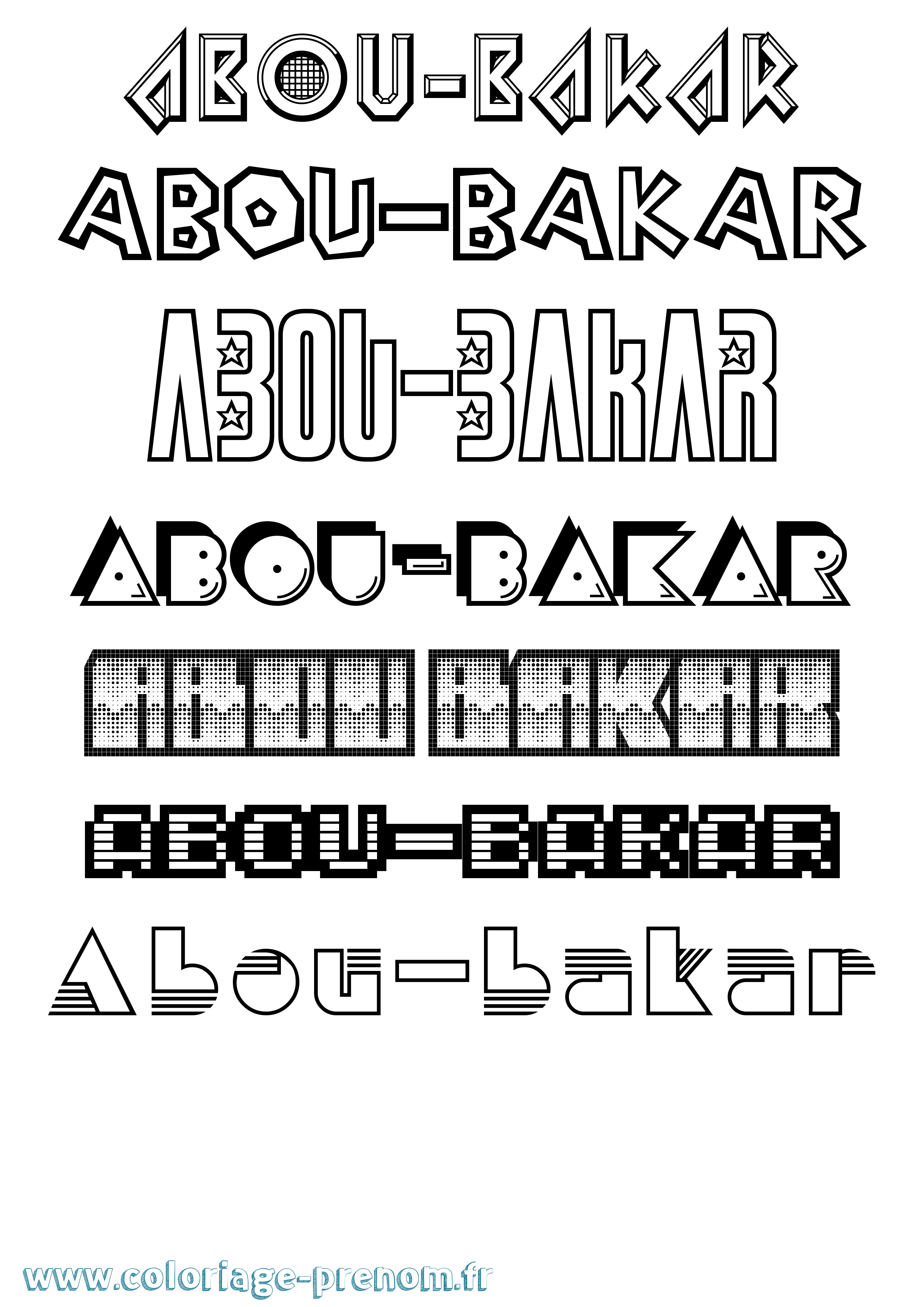Coloriage Abou-Bakar Jeux Vidéos Coloriage prénom Abou-Bakar Jeux Vidéos