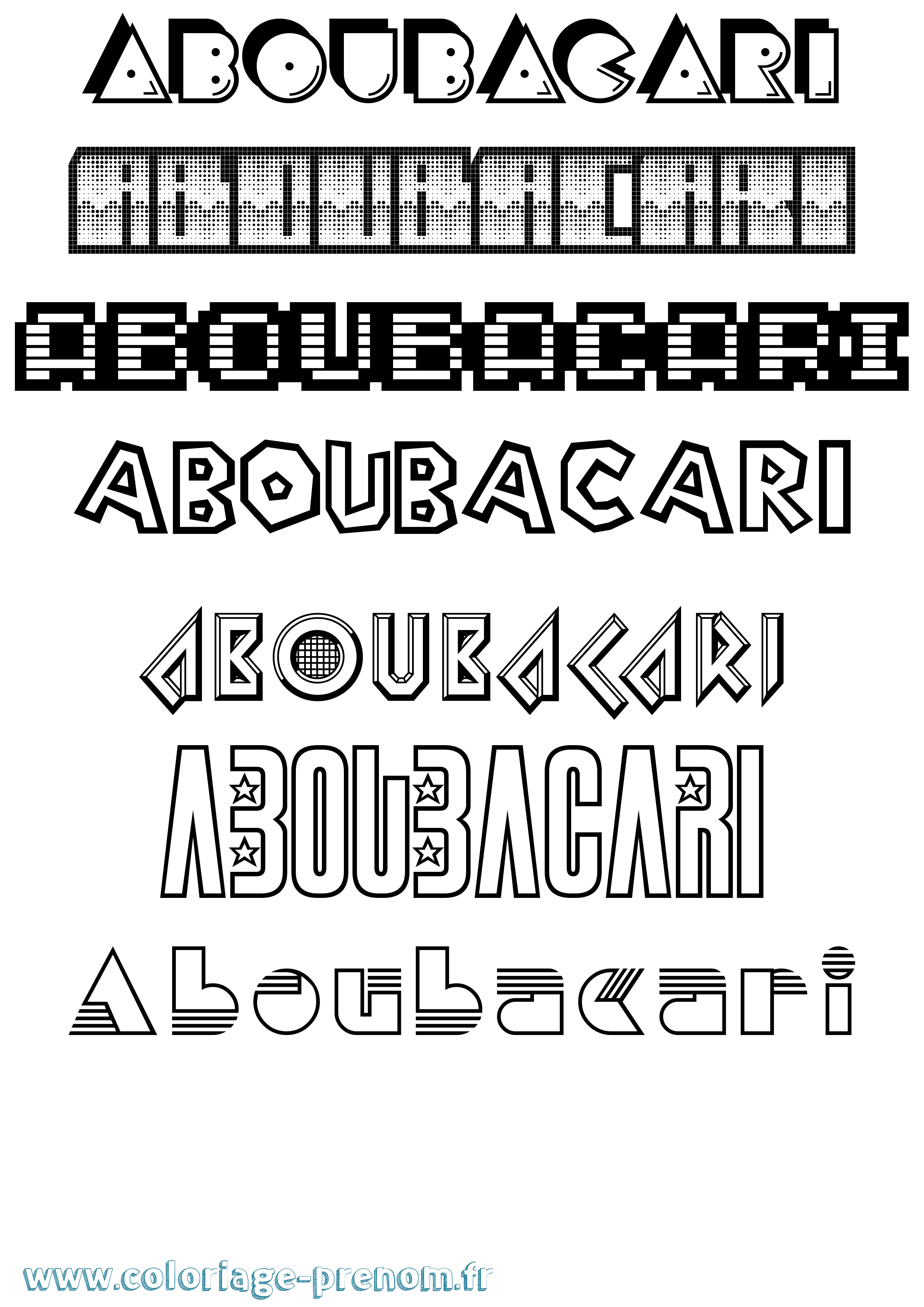 Coloriage Aboubacari Jeux Vidéos Coloriage prénom Aboubacari Jeux Vidéos