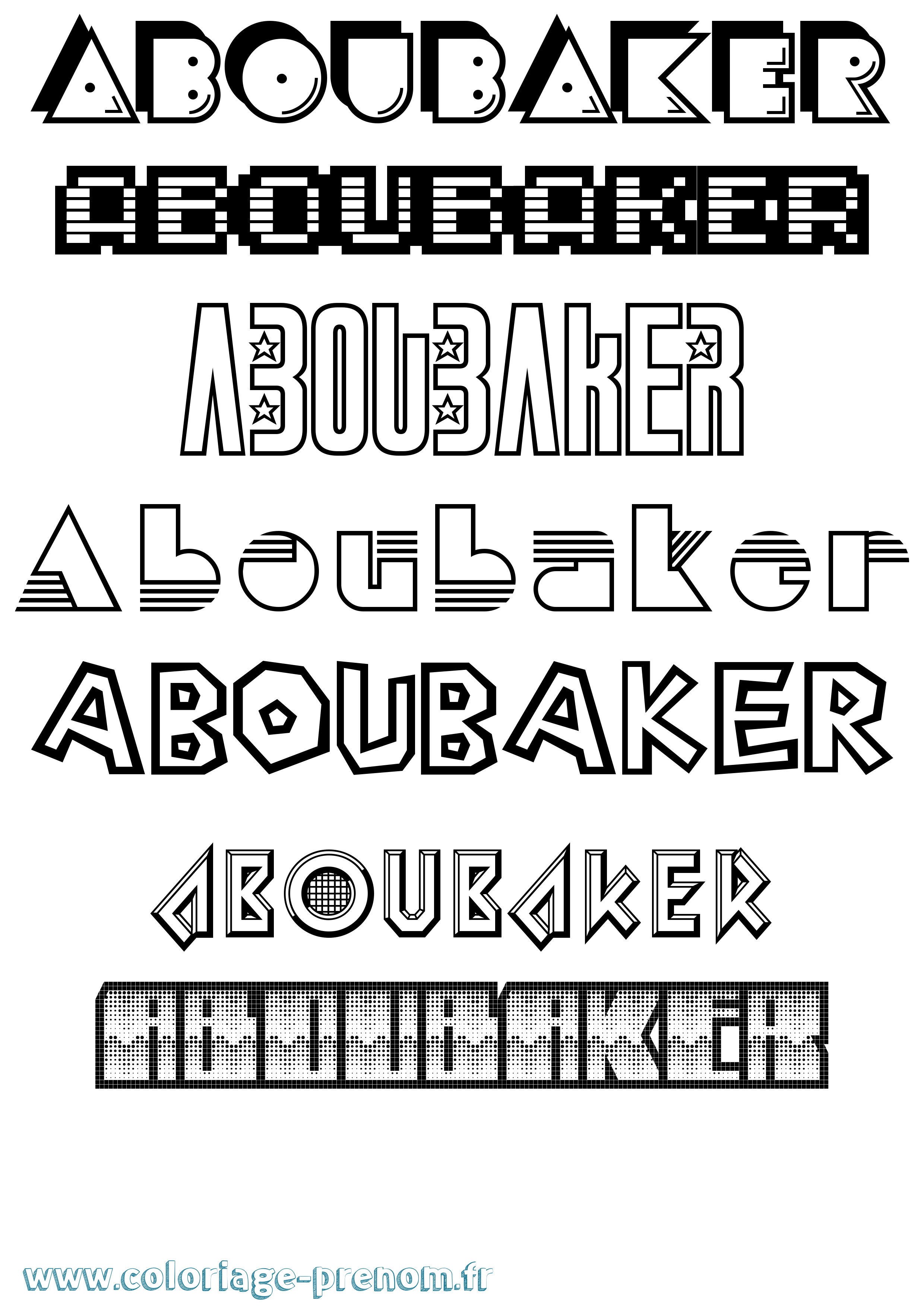 Coloriage Aboubaker Jeux Vidéos Coloriage prénom Aboubaker Jeux Vidéos