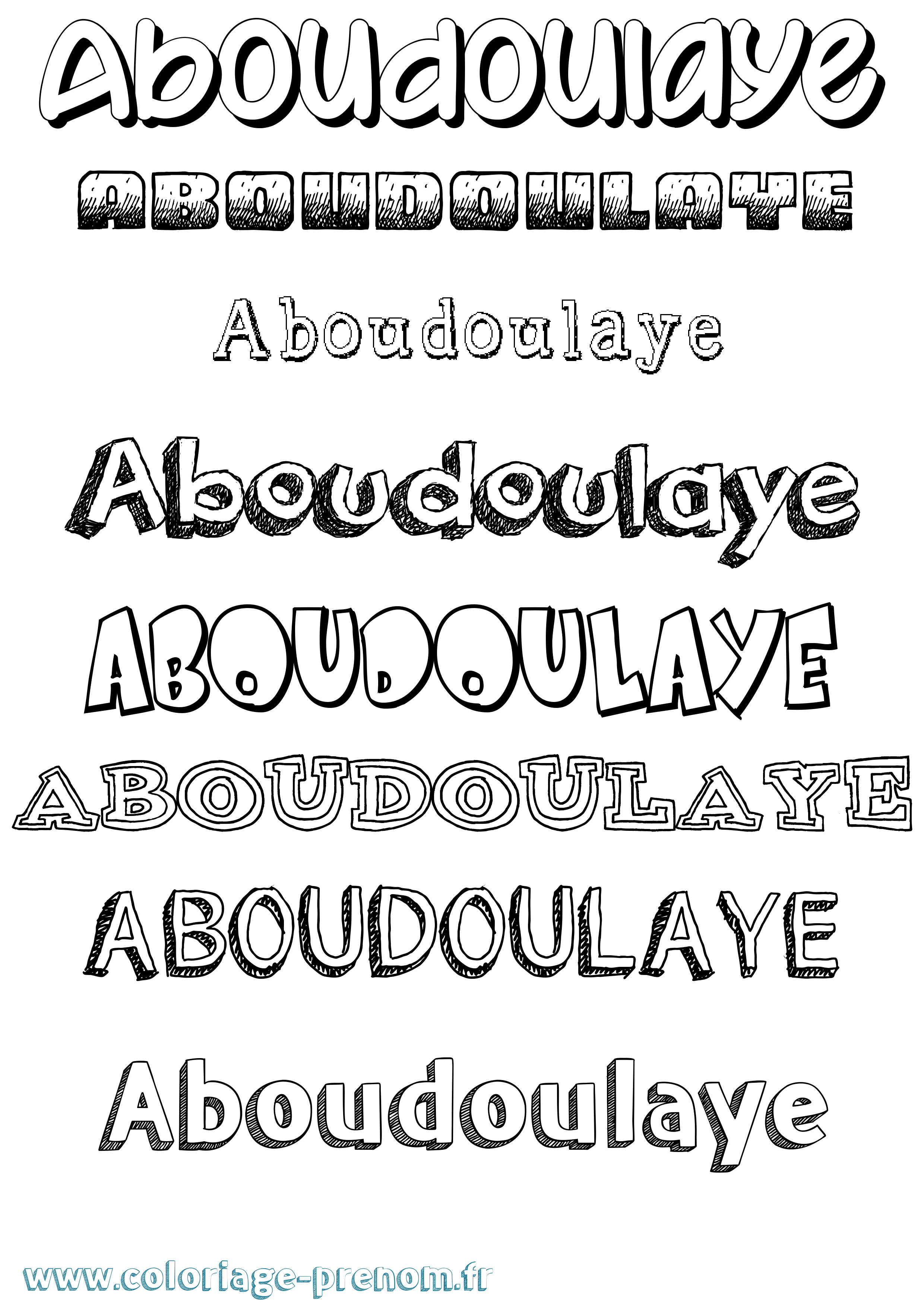 Coloriage Aboudoulaye Dessiné Coloriage prénom Aboudoulaye Dessiné