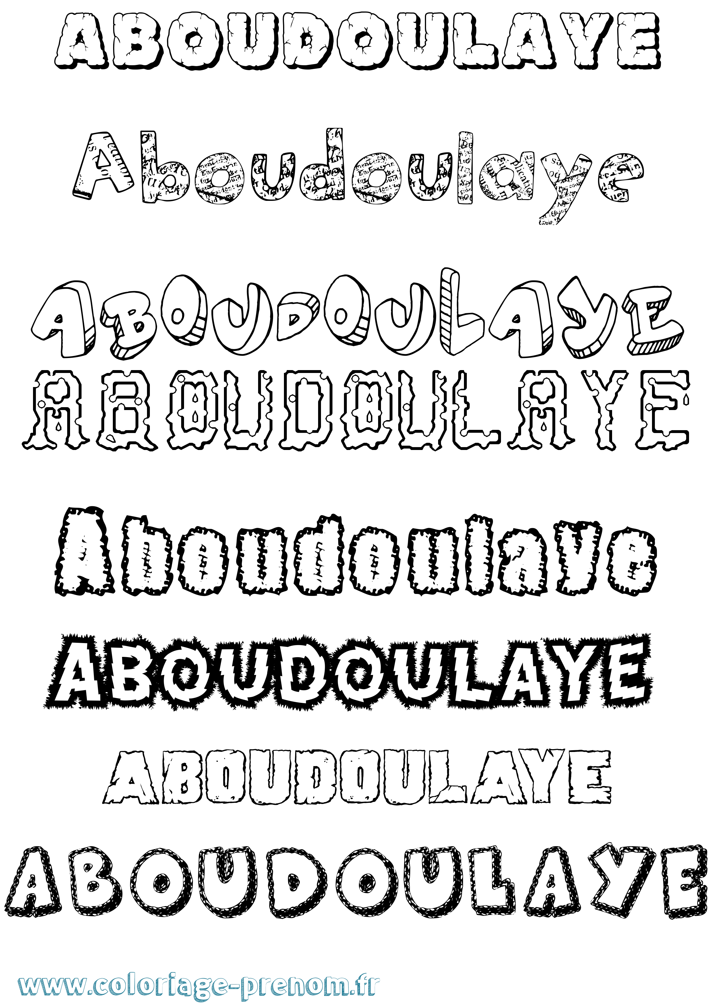 Coloriage Aboudoulaye Destructuré Coloriage prénom Aboudoulaye Destructuré