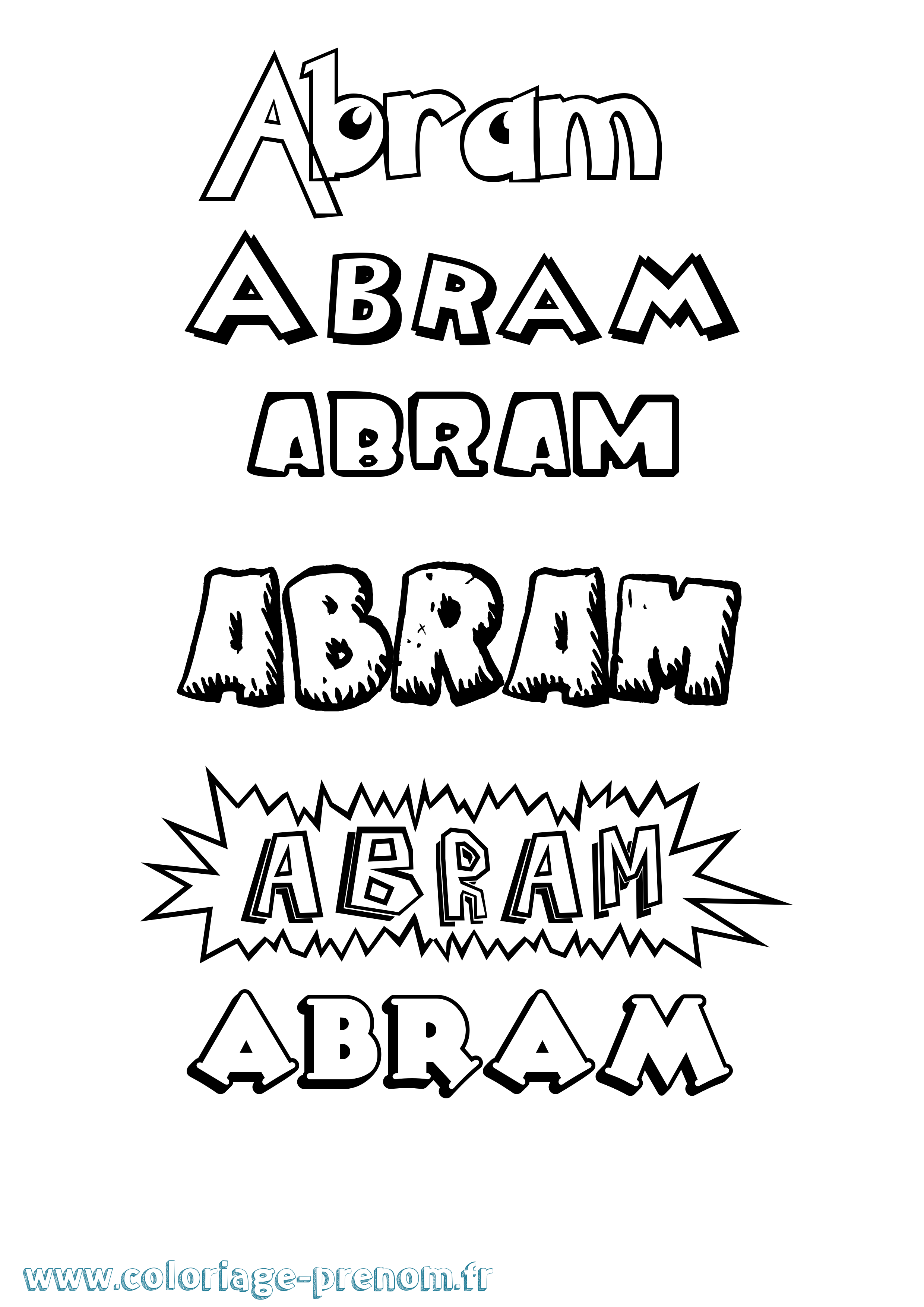 Coloriage Abram Dessin Animé Coloriage prénom Abram Dessin Animé