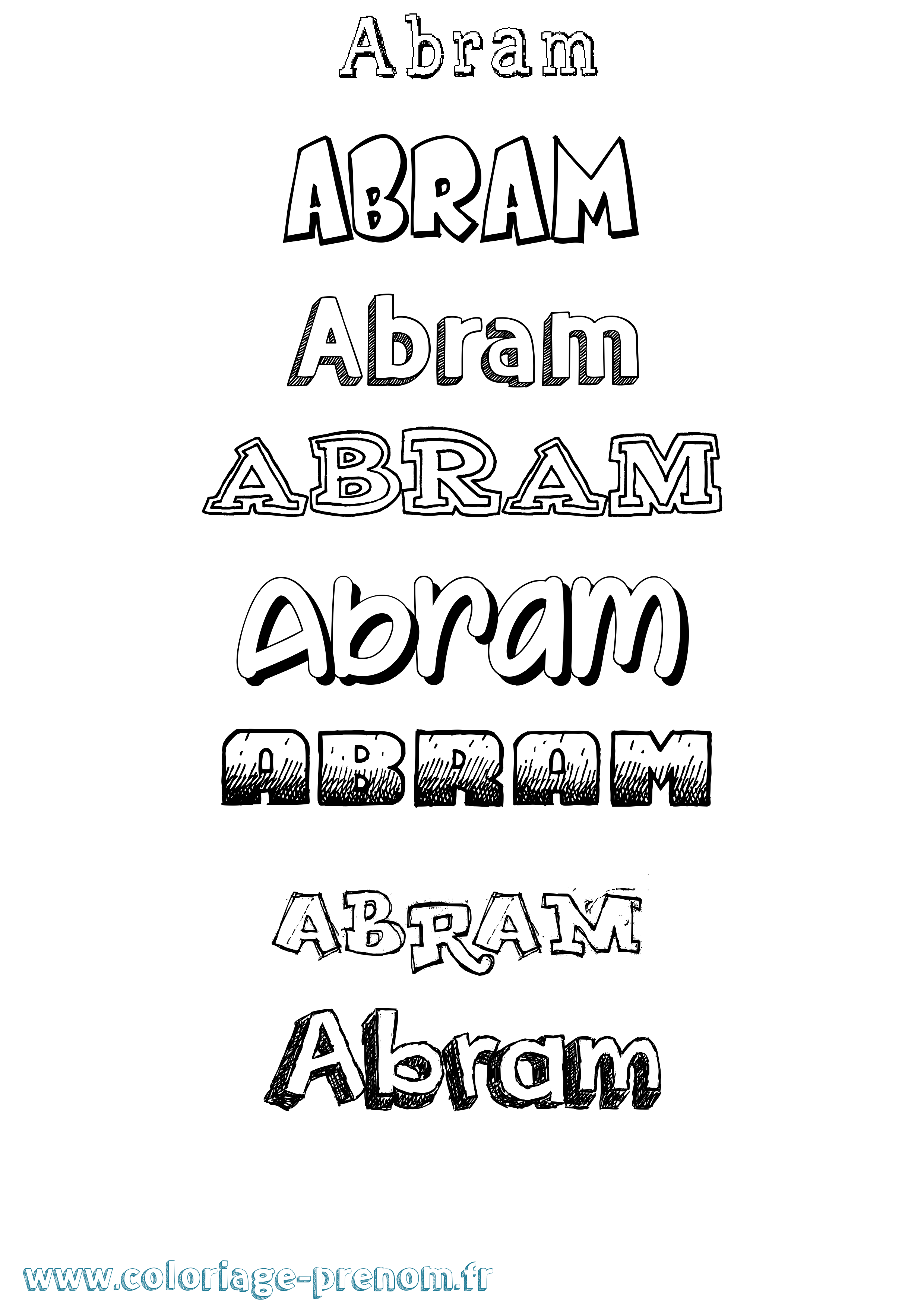 Coloriage Abram Dessiné Coloriage prénom Abram Dessiné