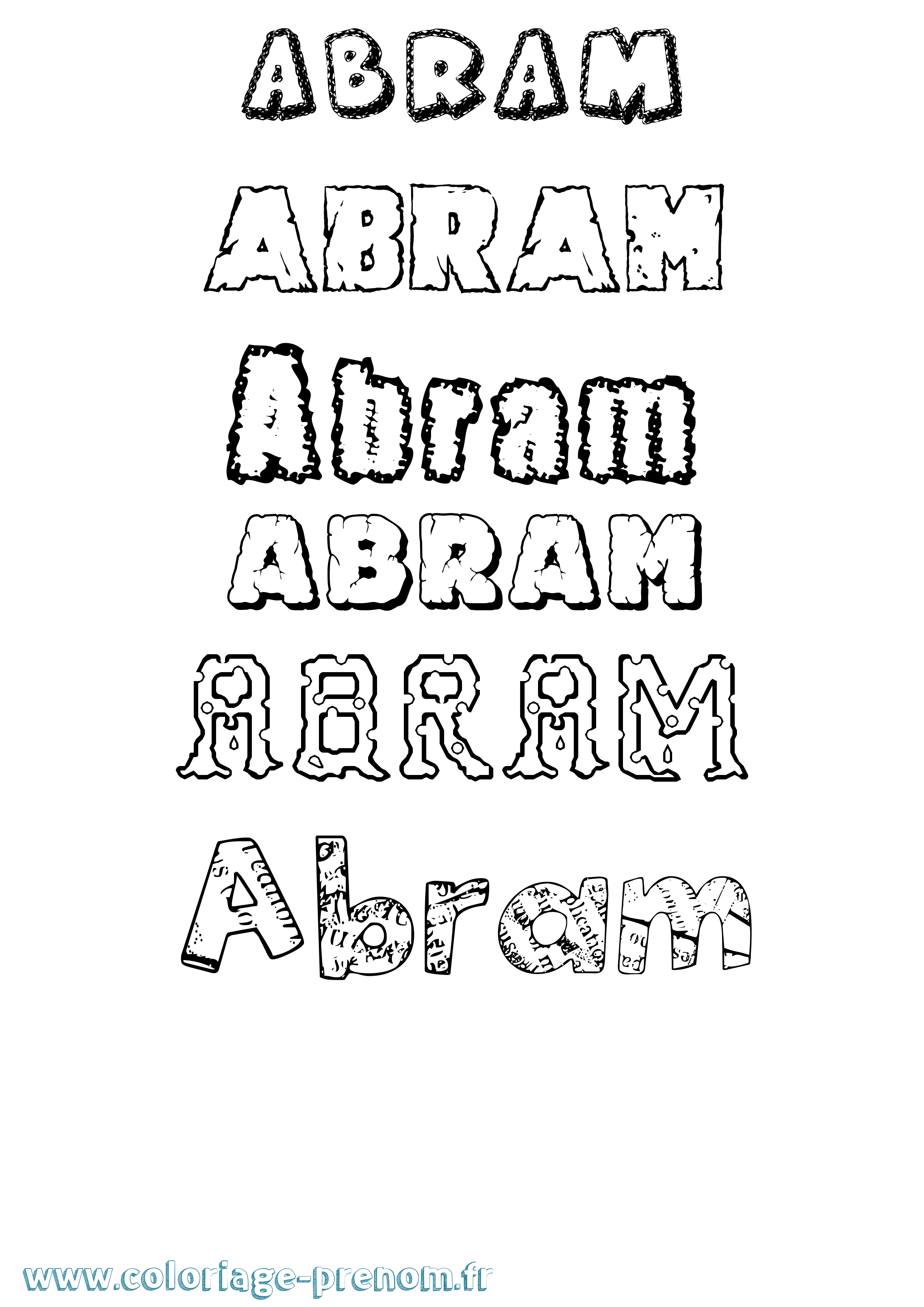 Coloriage Abram Destructuré Coloriage prénom Abram Destructuré