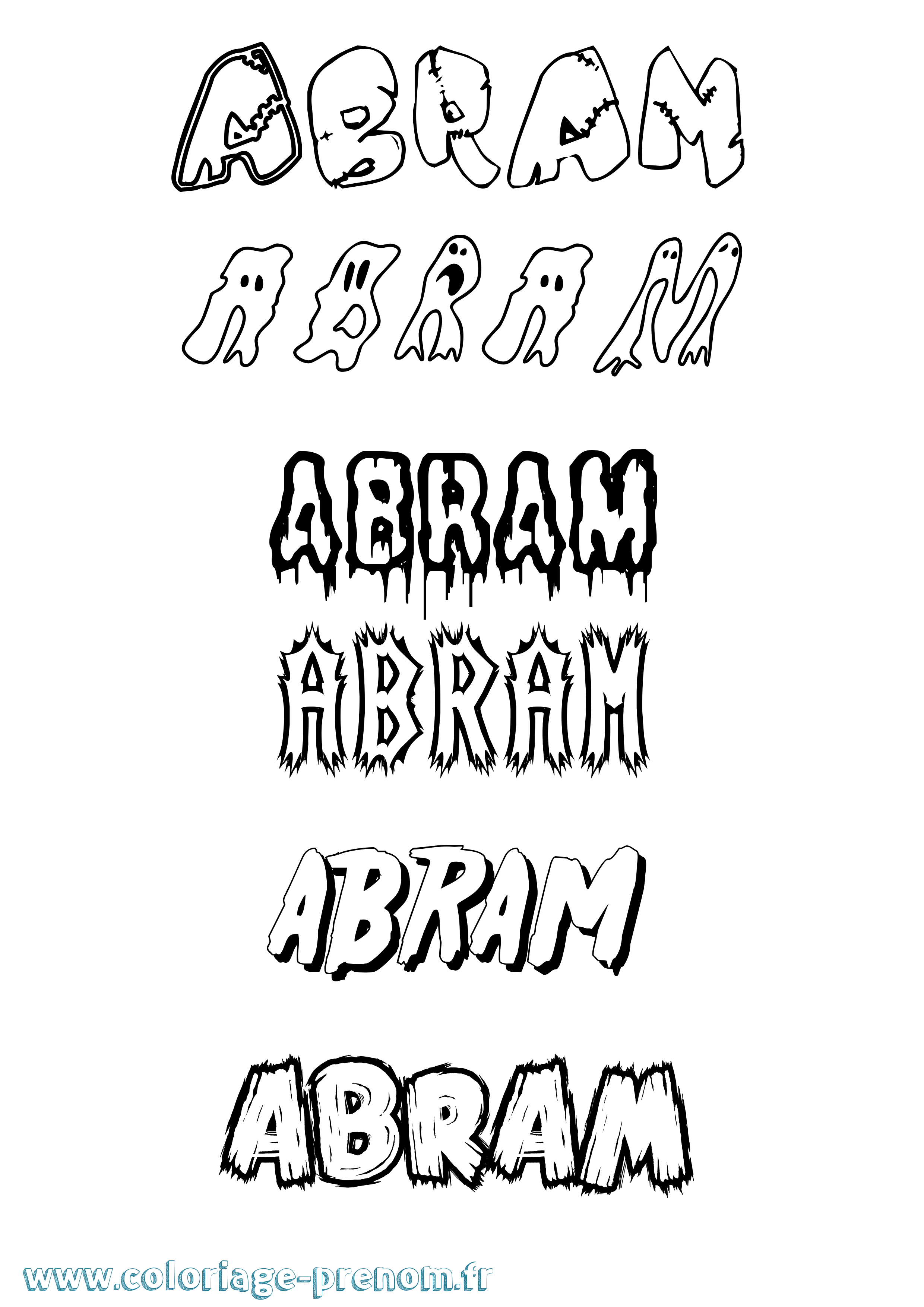 Coloriage Abram Frisson Coloriage prénom Abram Frisson