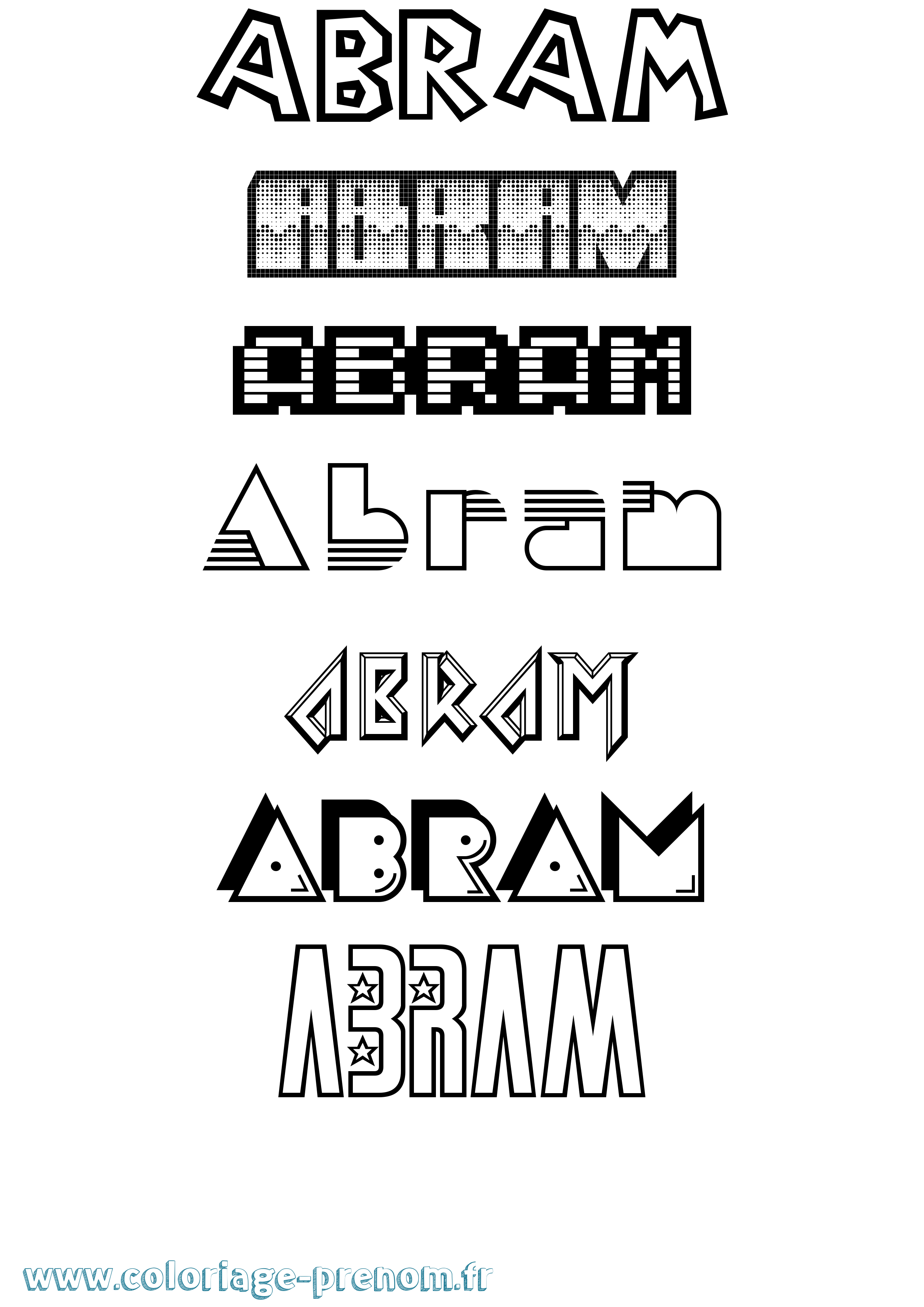 Coloriage Abram Jeux Vidéos Coloriage prénom Abram Jeux Vidéos