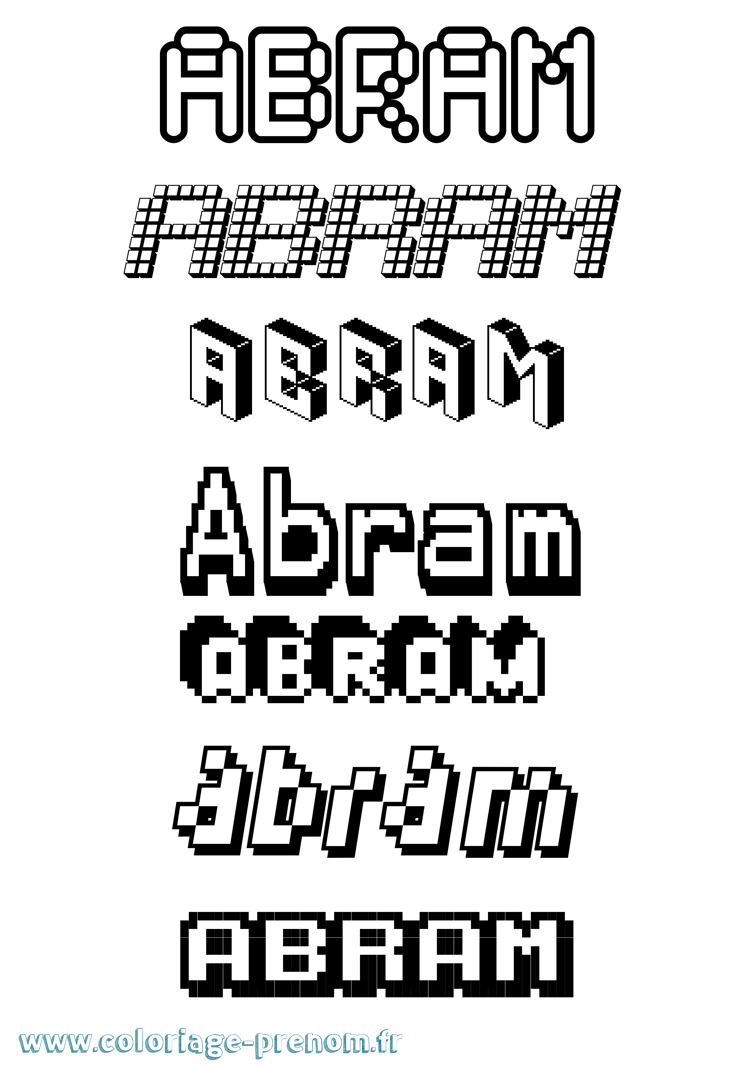Coloriage Abram Pixel Coloriage prénom Abram Pixel