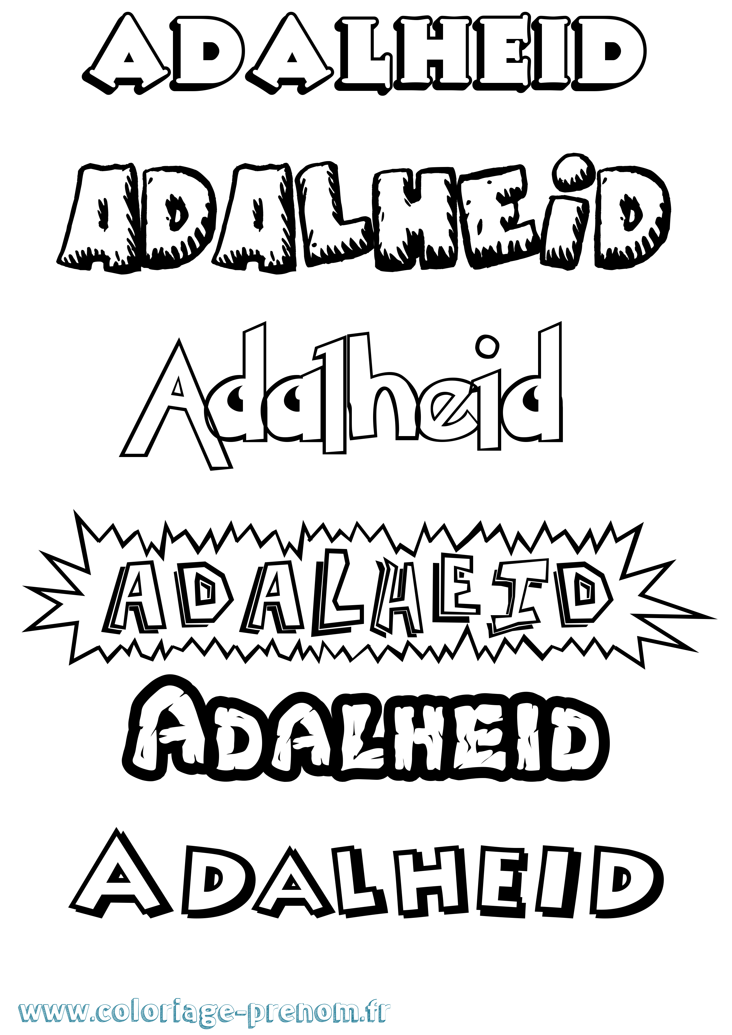 Coloriage Adalheid Dessin Animé Coloriage prénom Adalheid Dessin Animé