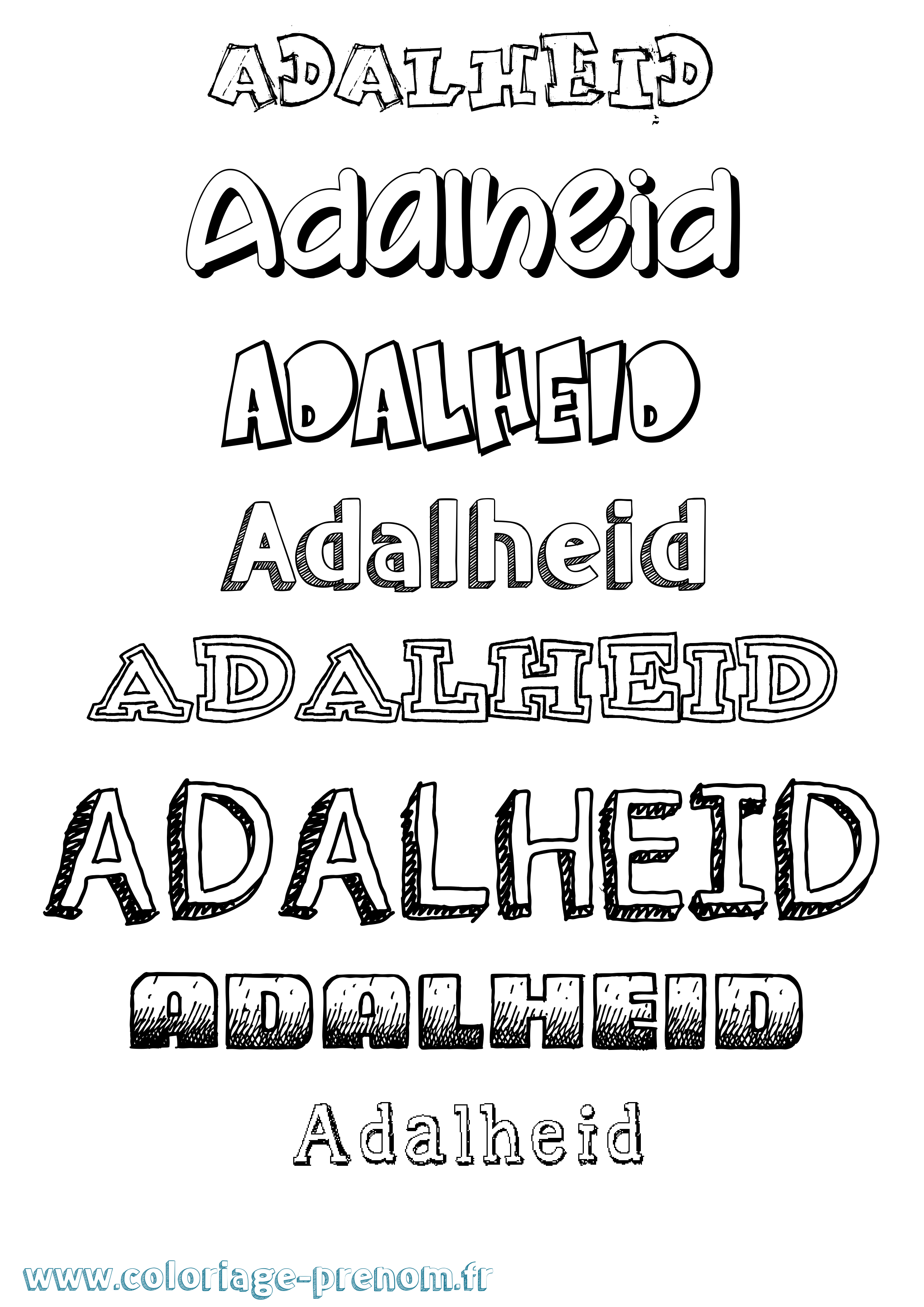 Coloriage Adalheid Dessiné Coloriage prénom Adalheid Dessiné