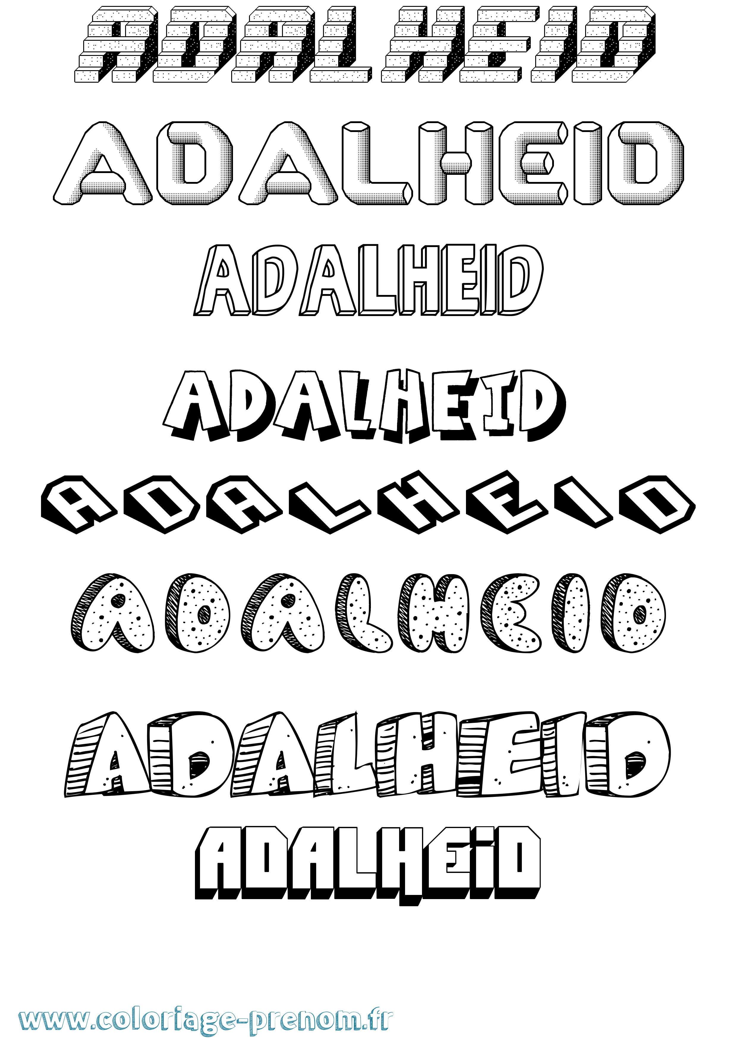 Coloriage Adalheid Effet 3D Coloriage prénom Adalheid Effet 3D