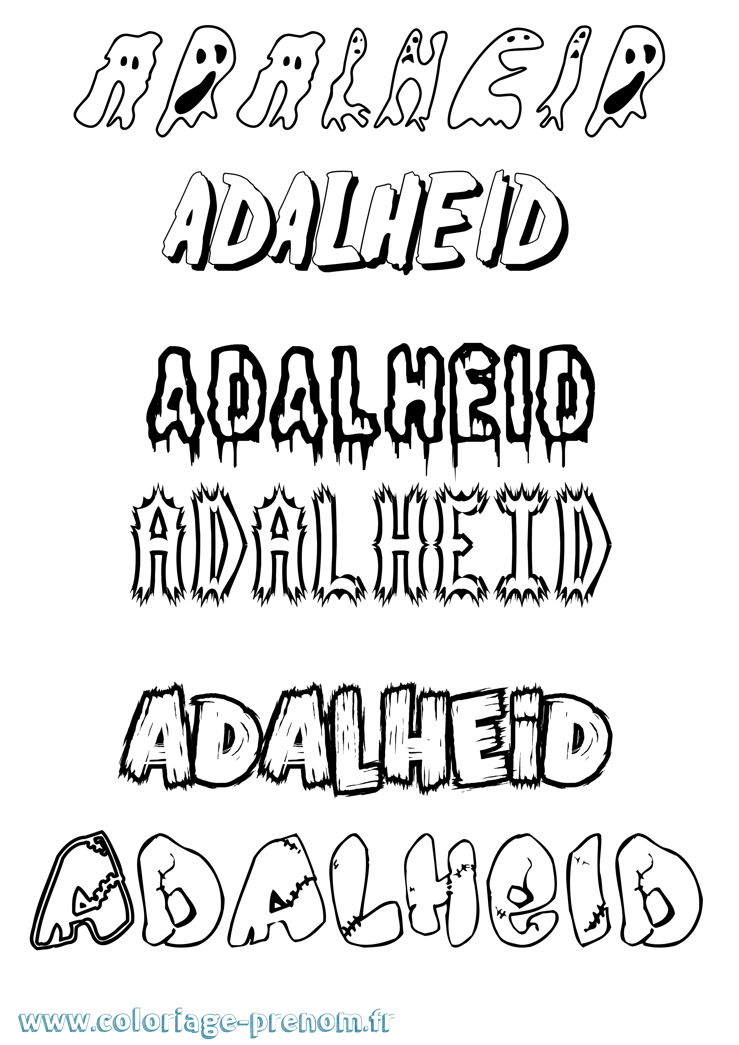 Coloriage Adalheid Frisson Coloriage prénom Adalheid Frisson