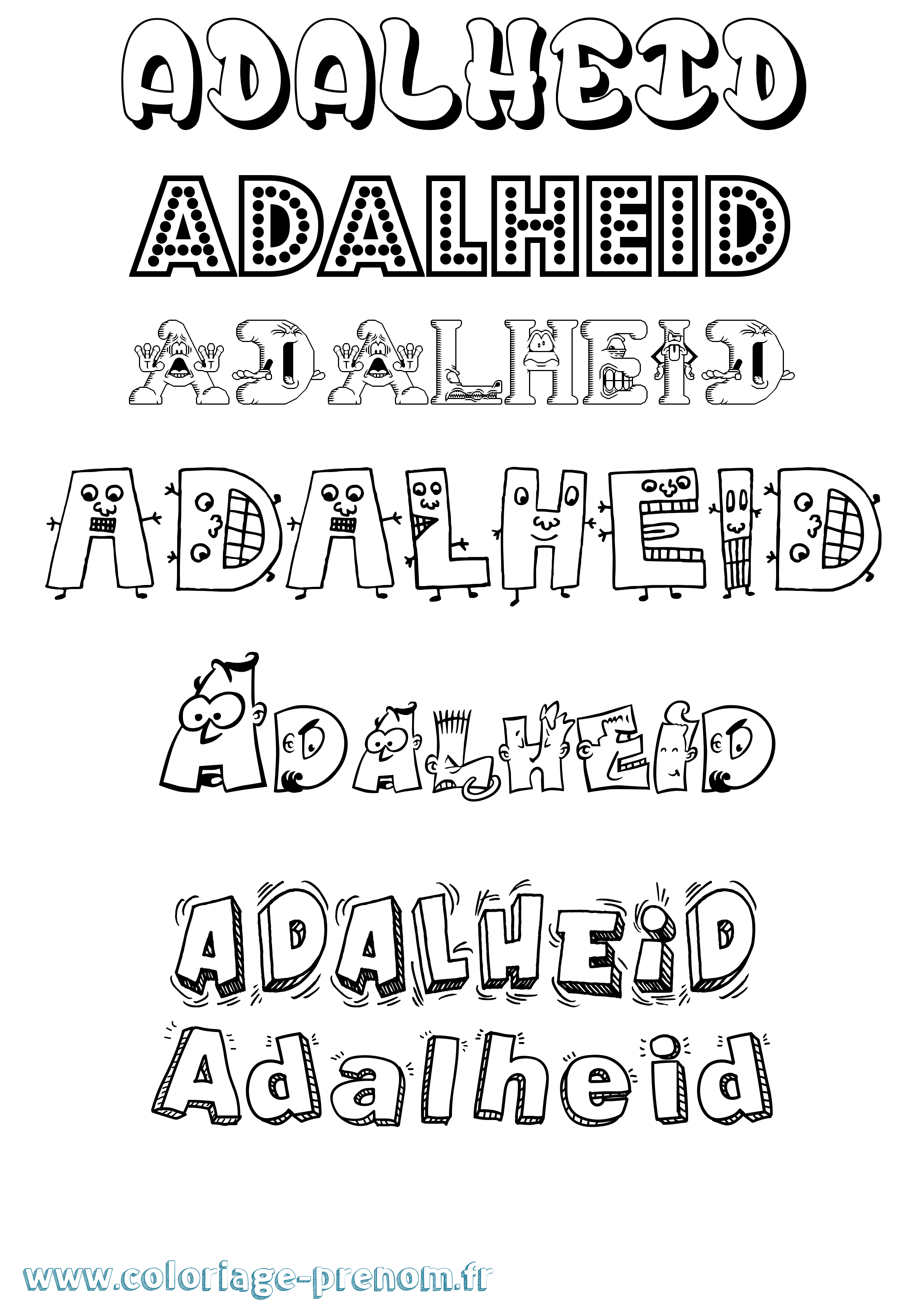 Coloriage Adalheid Fun Coloriage prénom Adalheid Fun
