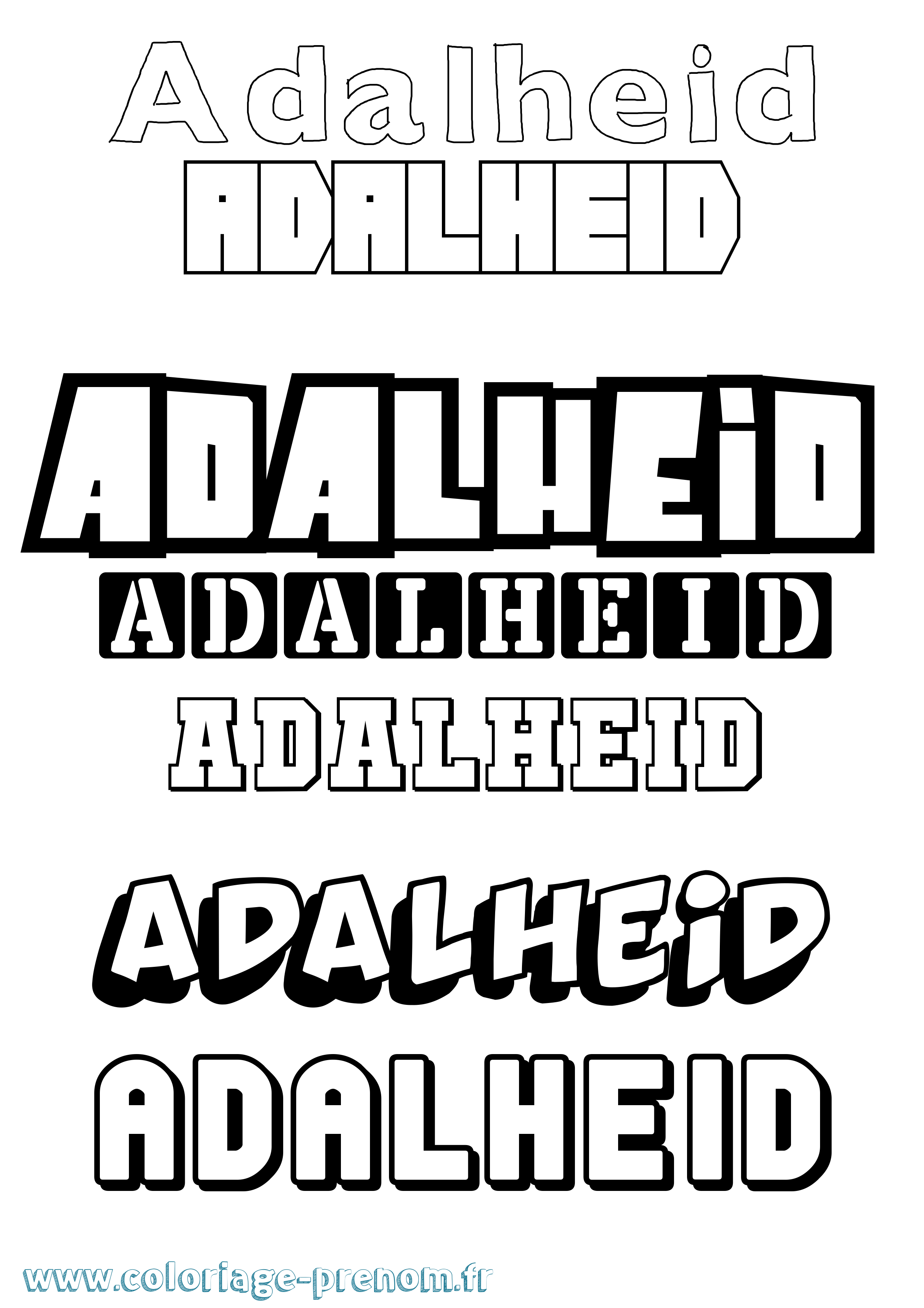 Coloriage Adalheid Simple Coloriage prénom Adalheid Simple