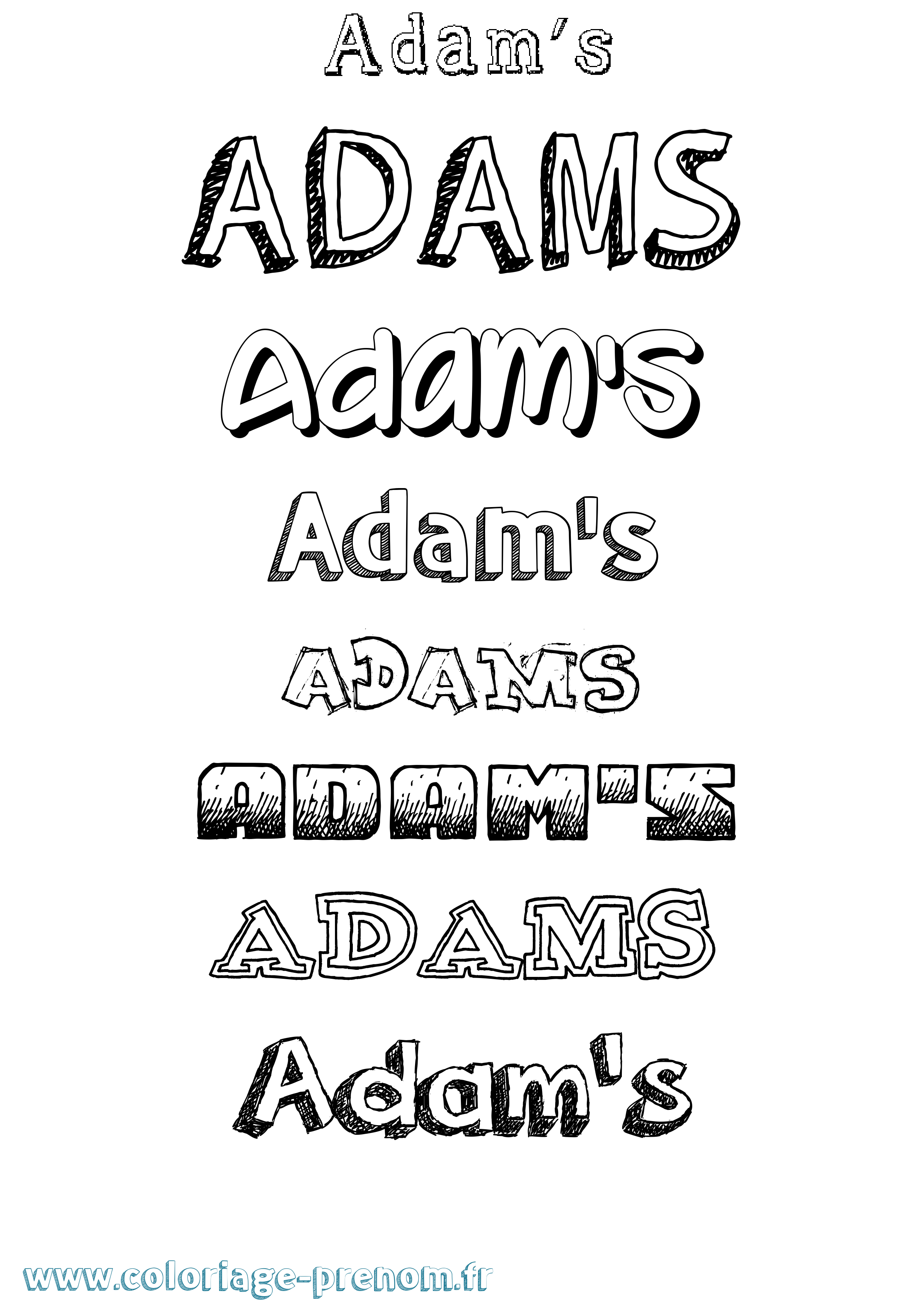 Coloriage Adam'S Dessiné Coloriage prénom Adam'S Dessiné