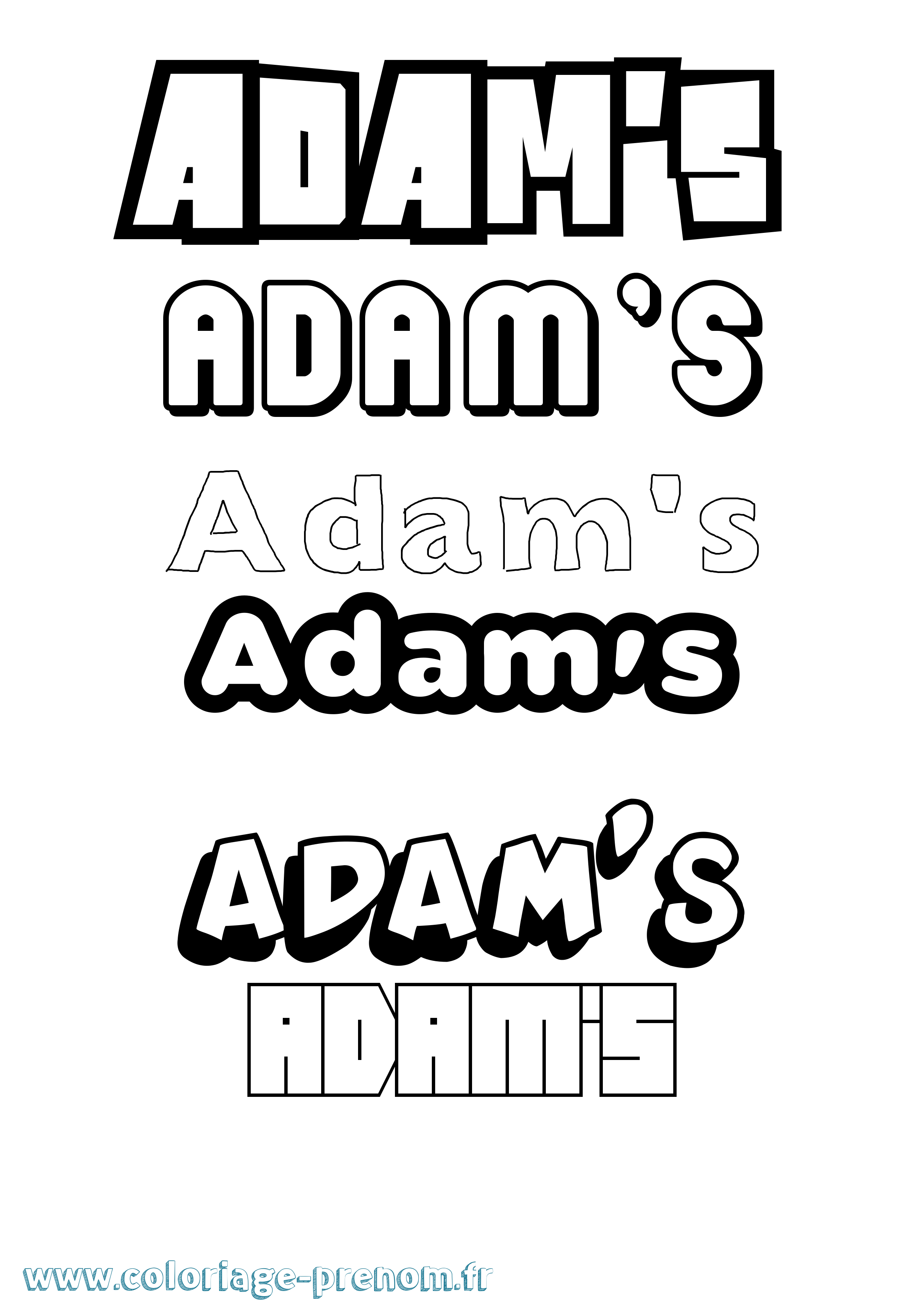 Coloriage Adam'S Simple Coloriage prénom Adam'S Simple