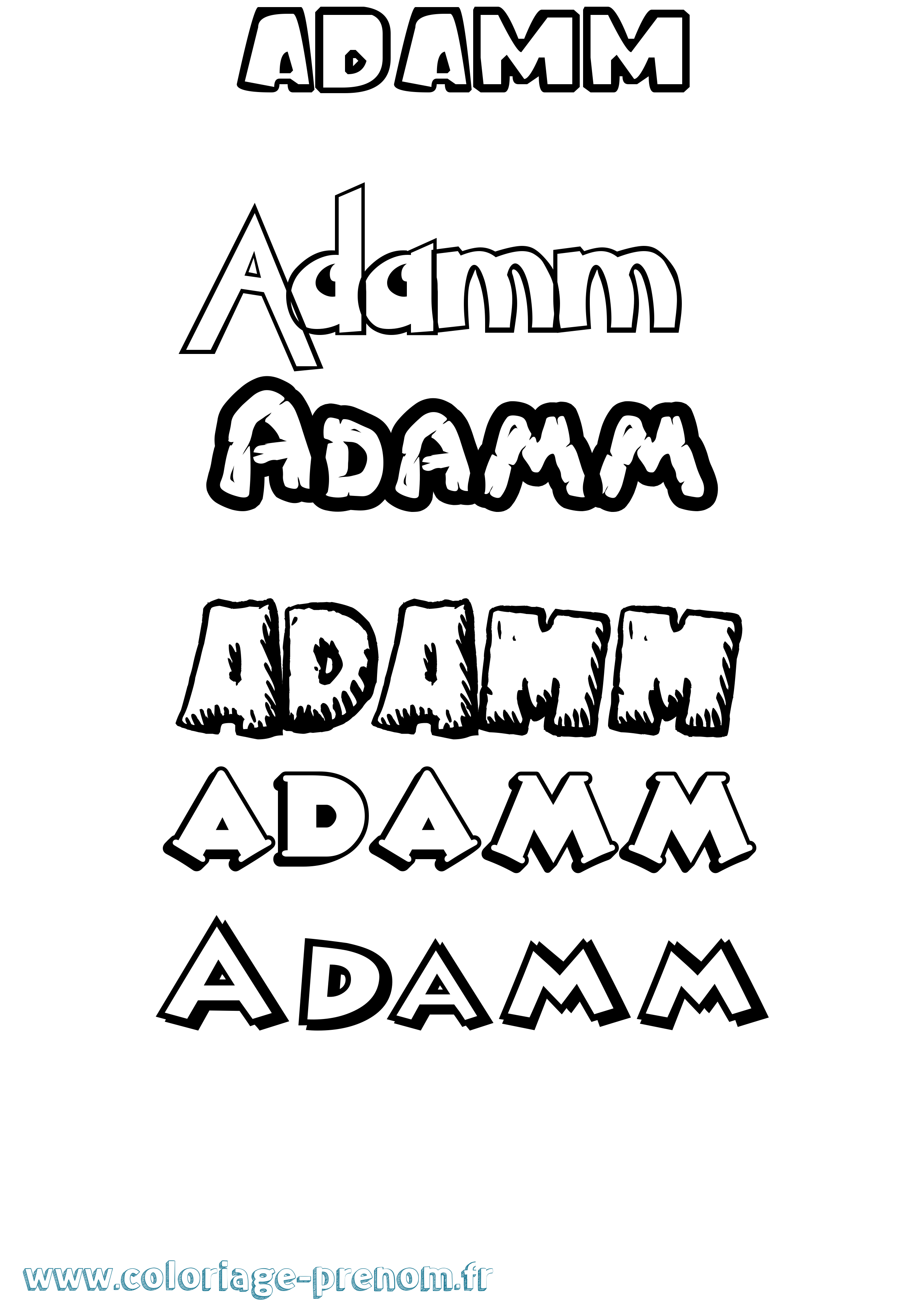 Coloriage Adamm Dessin Animé Coloriage prénom Adamm Dessin Animé