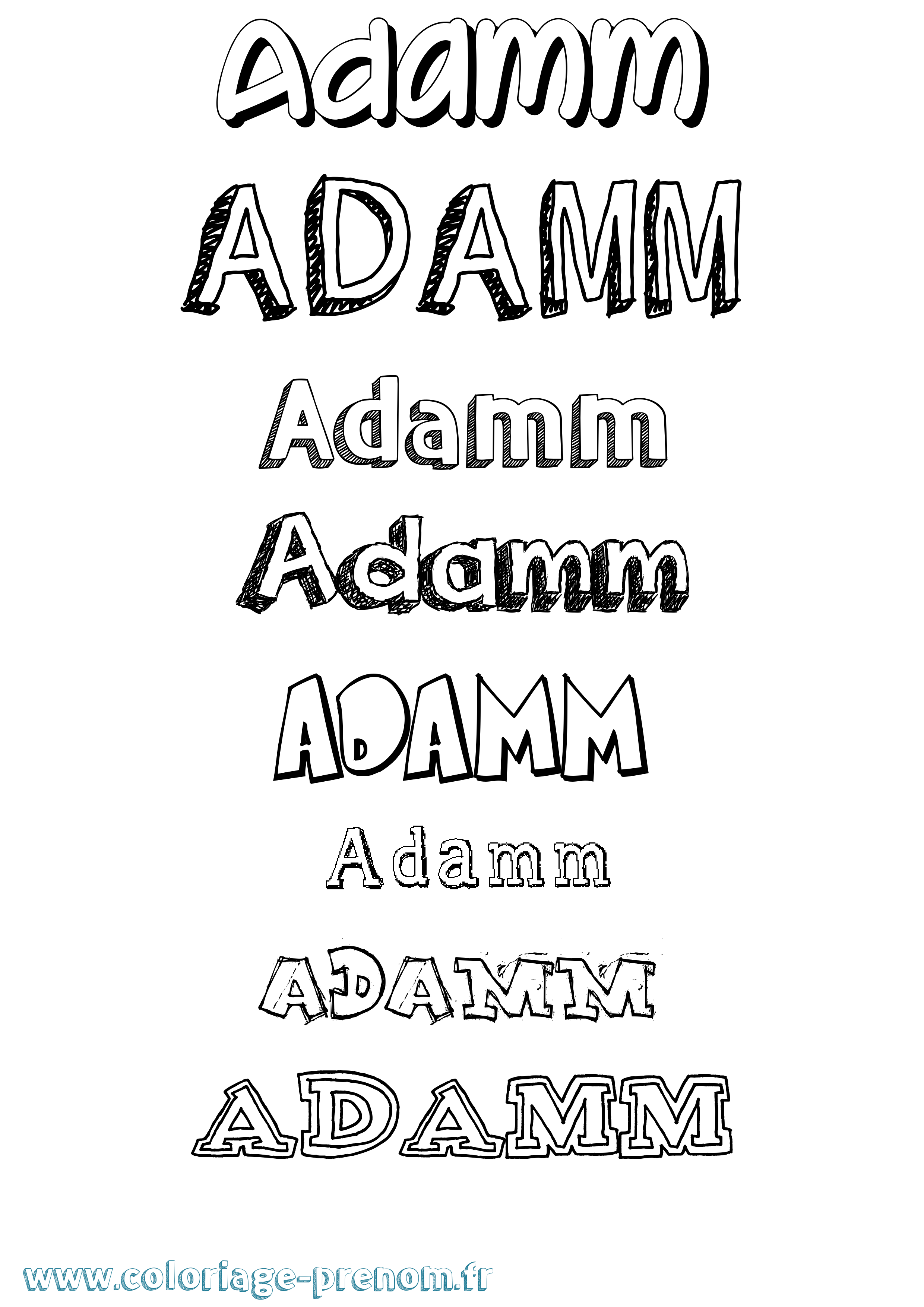Coloriage Adamm Dessiné Coloriage prénom Adamm Dessiné