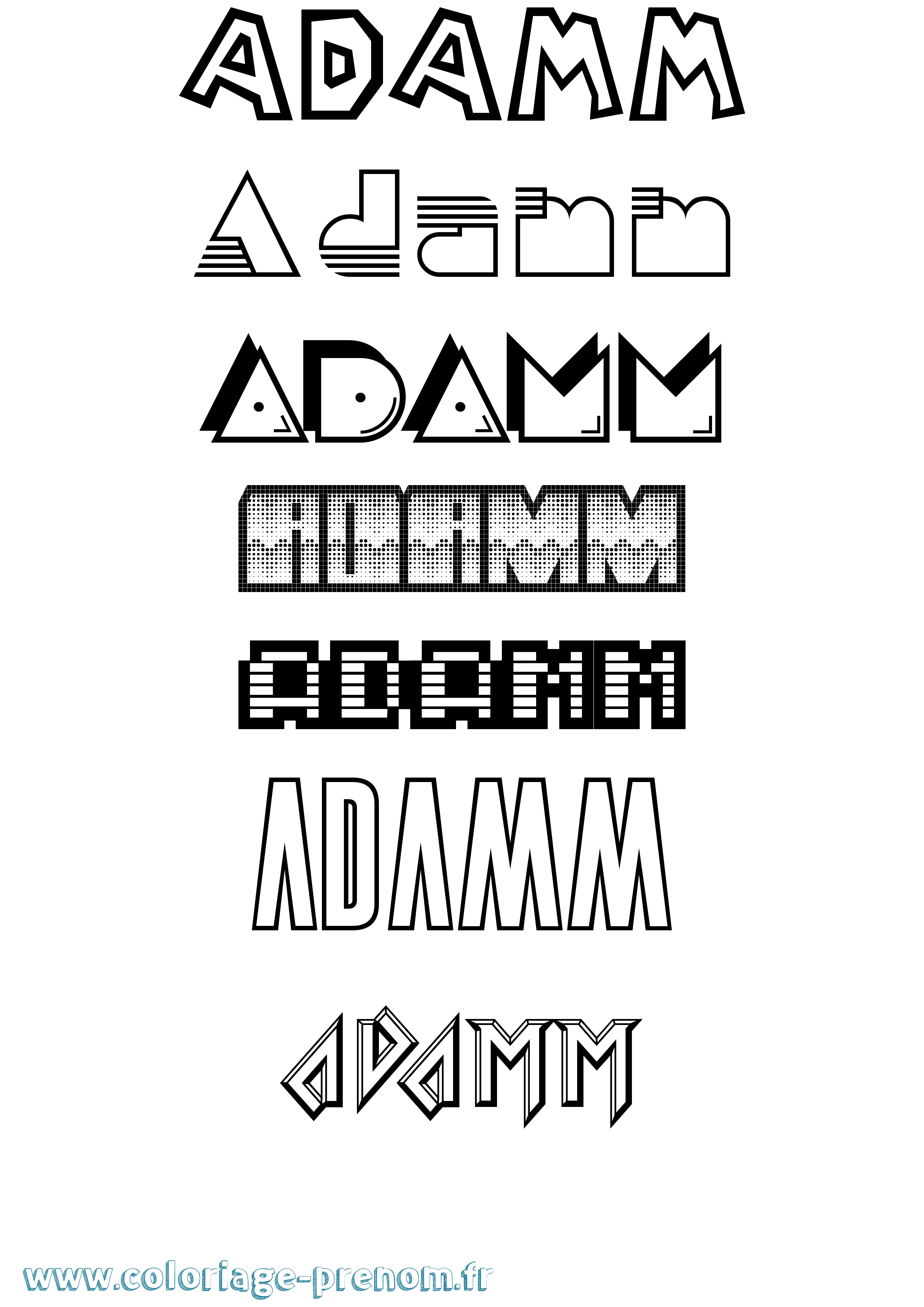 Coloriage Adamm Jeux Vidéos Coloriage prénom Adamm Jeux Vidéos