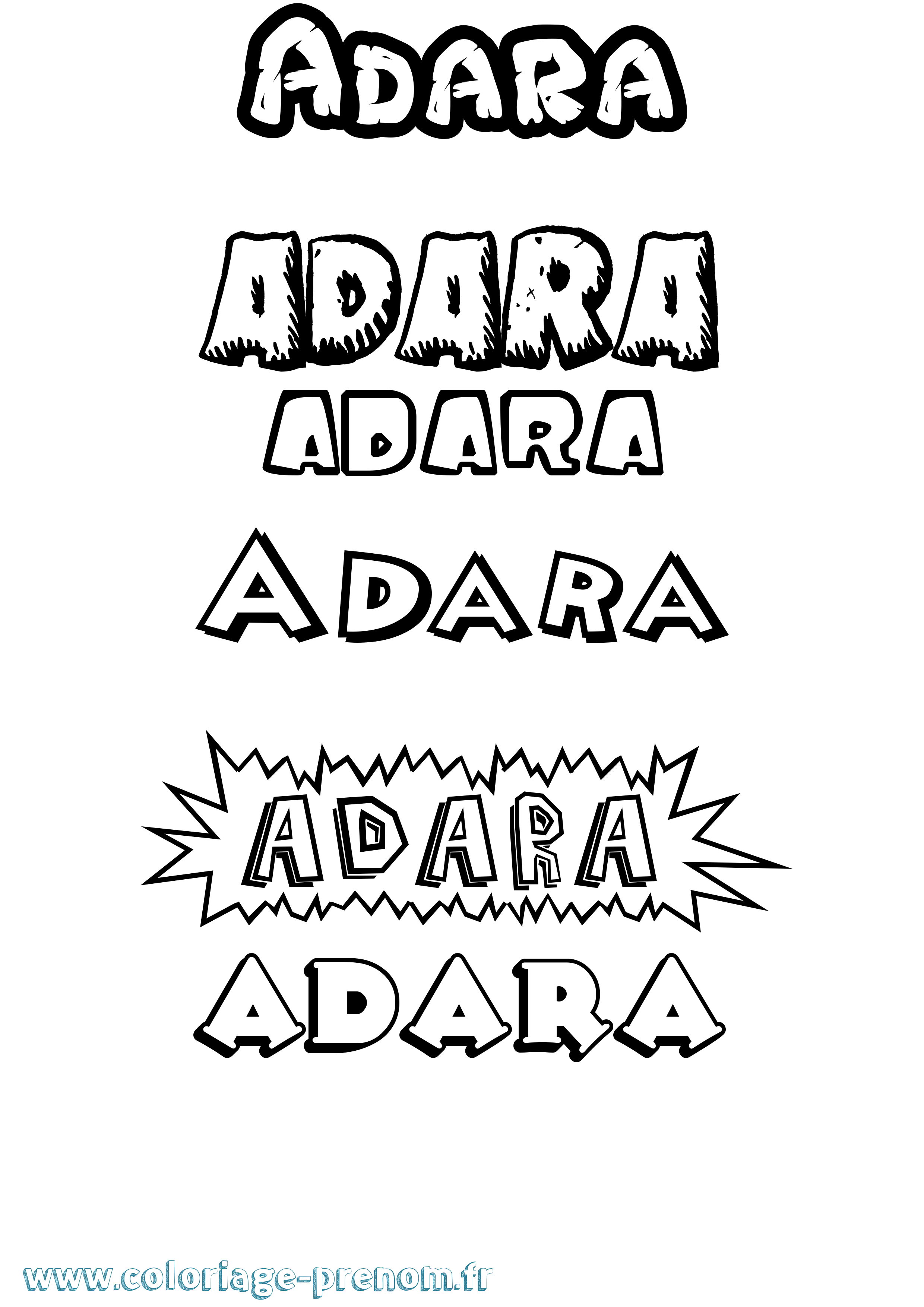 Coloriage Adara Dessin Animé Coloriage prénom Adara Dessin Animé