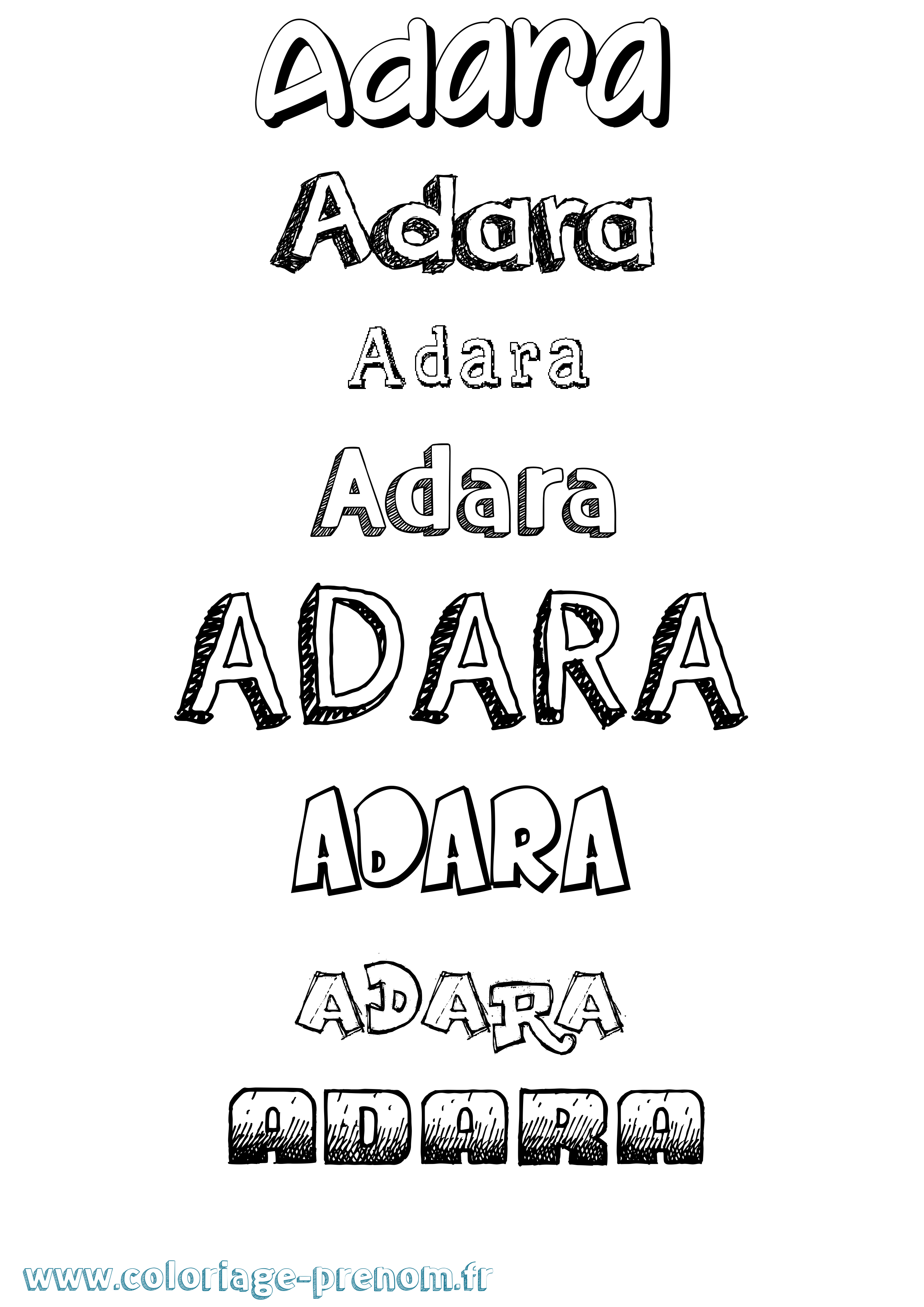 Coloriage Adara Dessiné Coloriage prénom Adara Dessiné