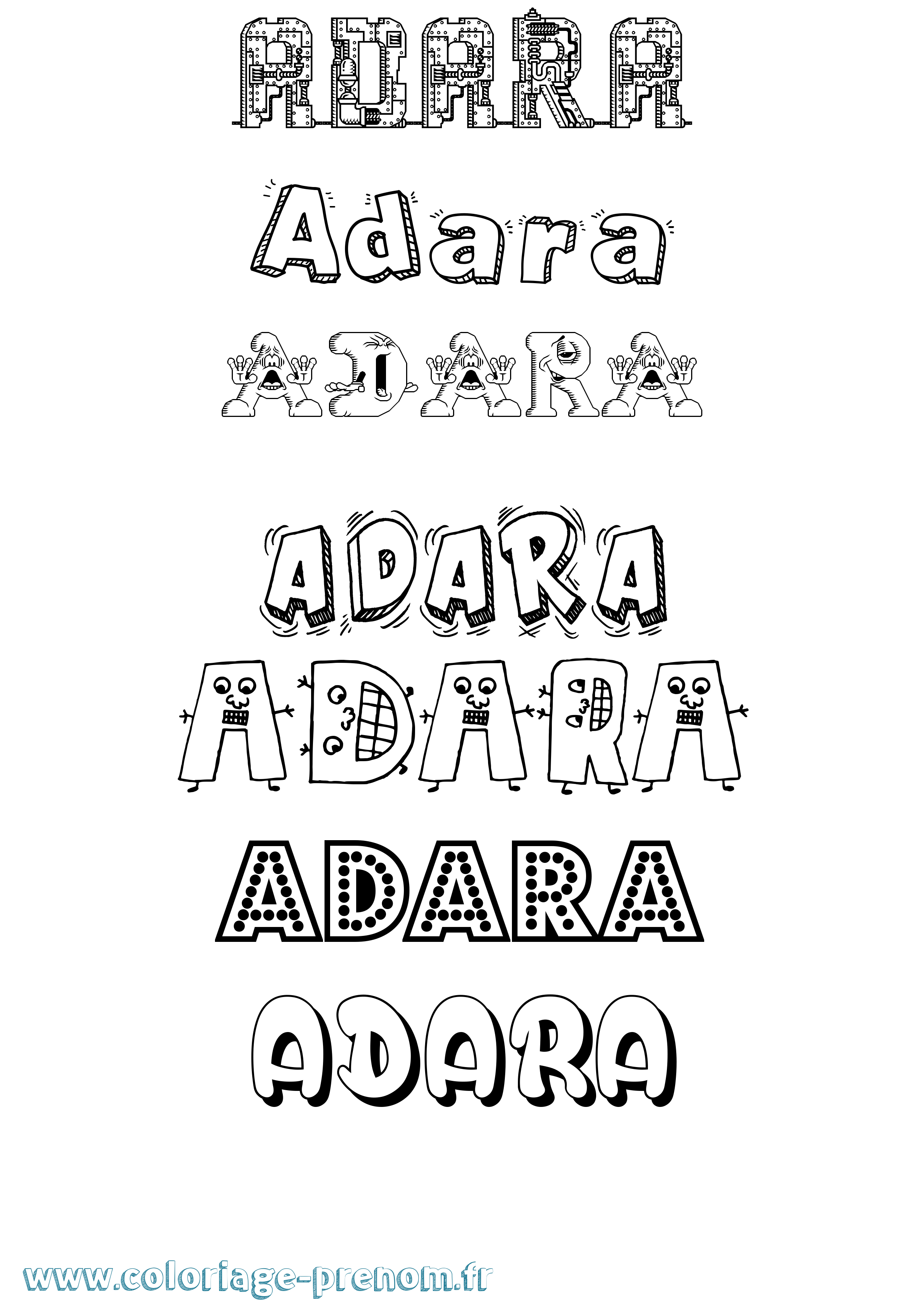 Coloriage Adara Fun Coloriage prénom Adara Fun