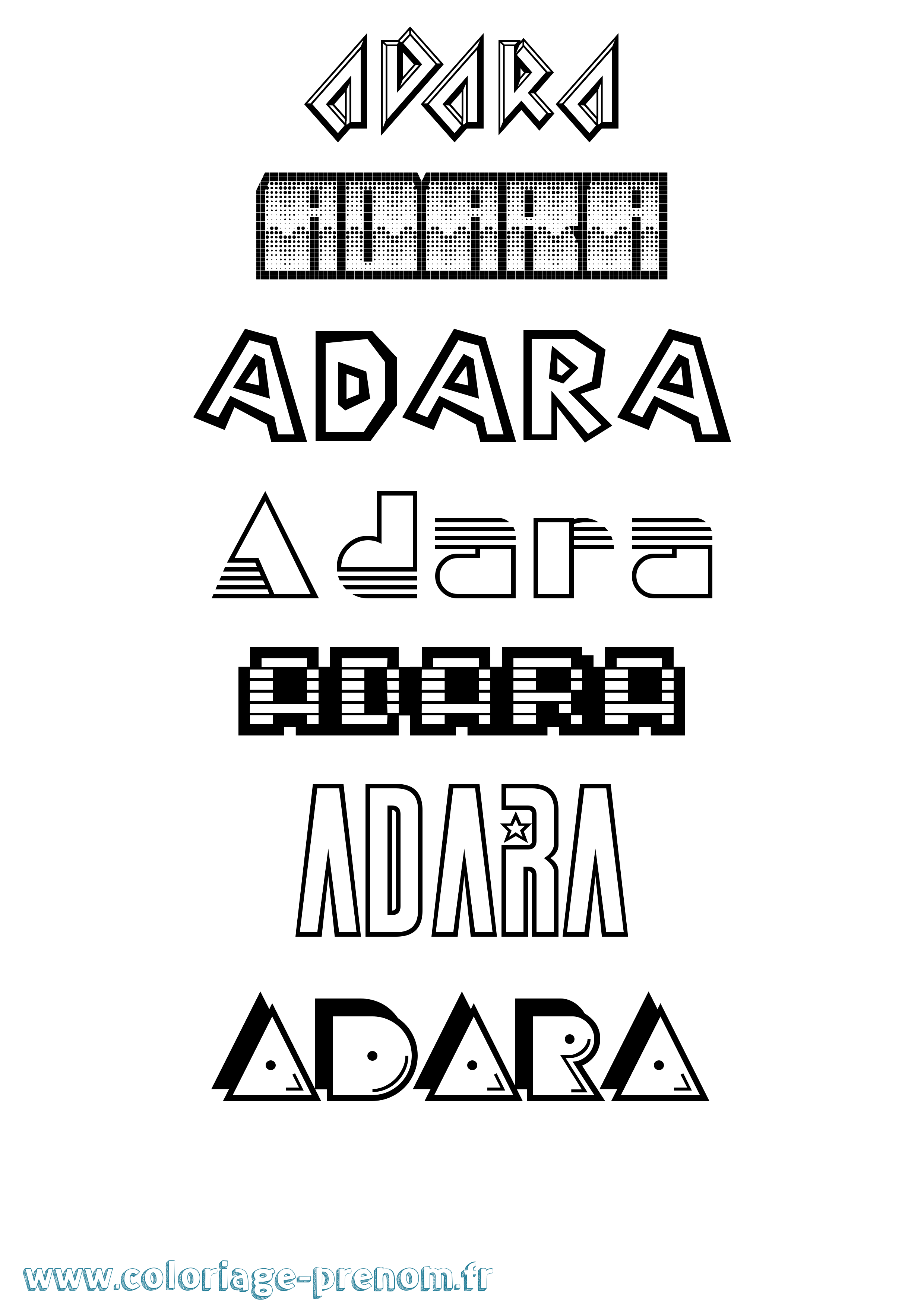Coloriage Adara Jeux Vidéos Coloriage prénom Adara Jeux Vidéos
