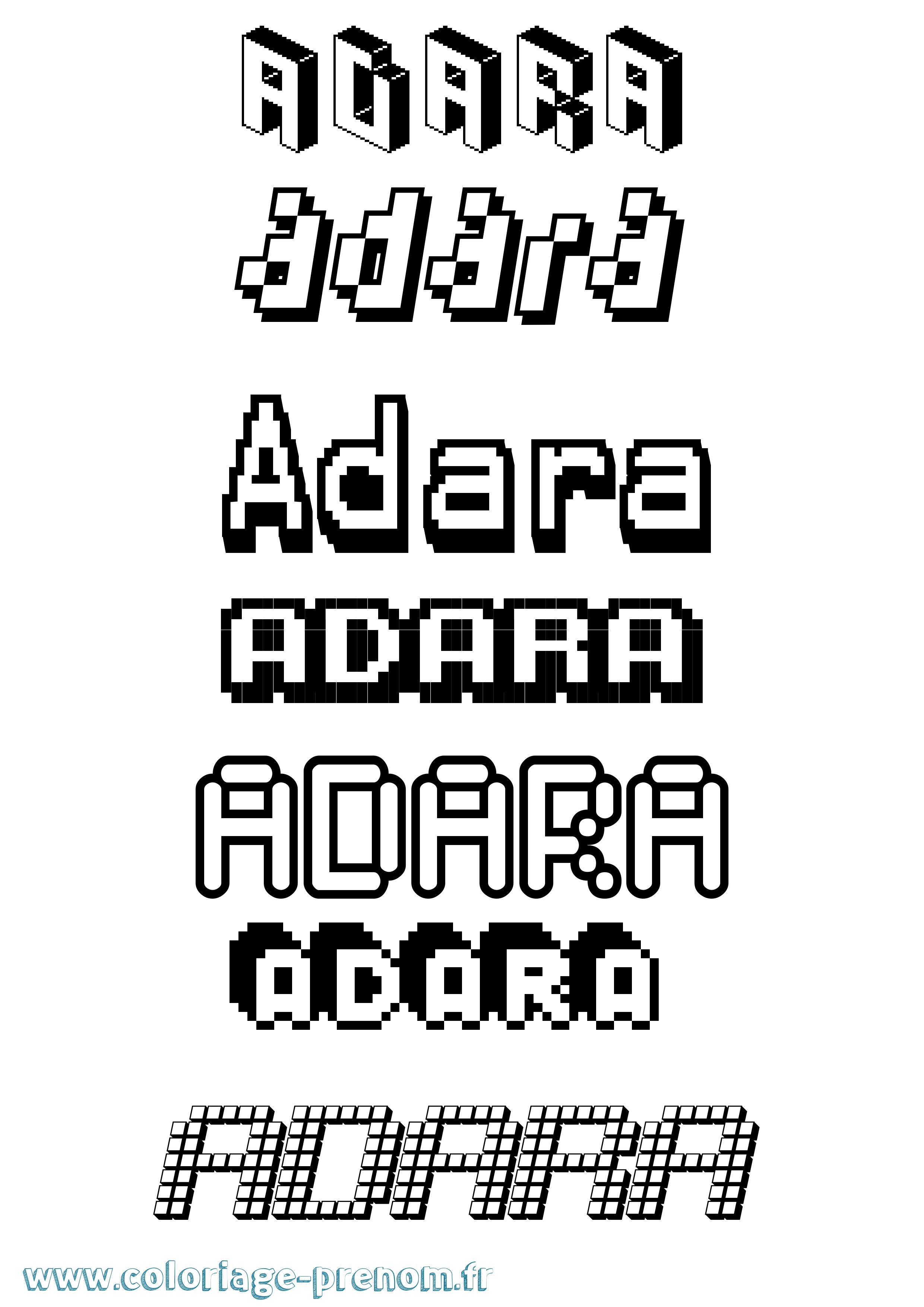 Coloriage Adara Pixel Coloriage prénom Adara Pixel