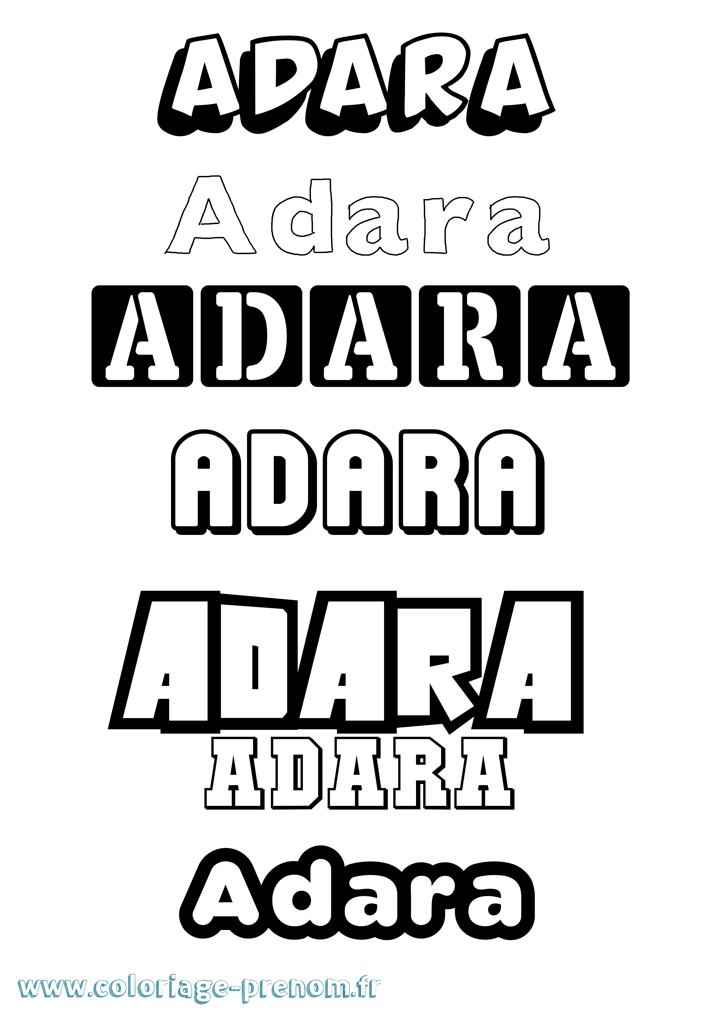 Coloriage Adara Simple Coloriage prénom Adara Simple