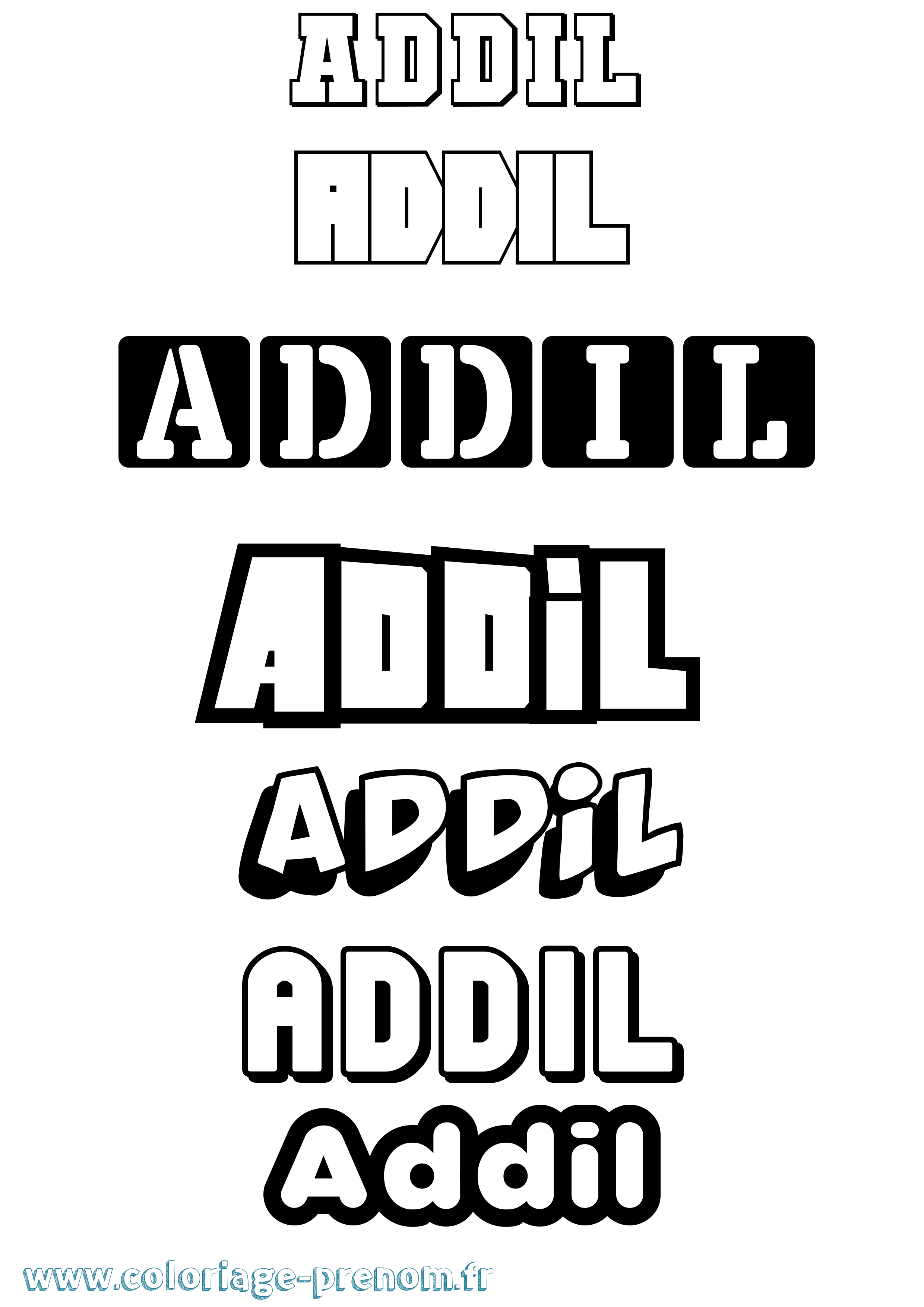 Coloriage Addil Simple Coloriage prénom Addil Simple