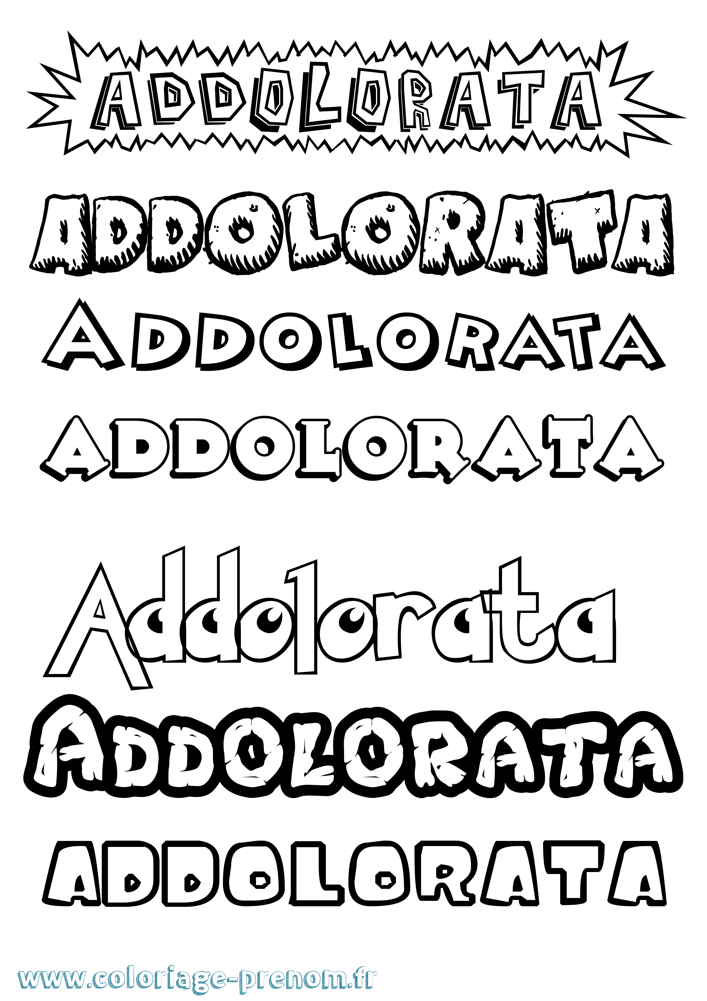 Coloriage Addolorata Dessin Animé Coloriage prénom Addolorata Dessin Animé