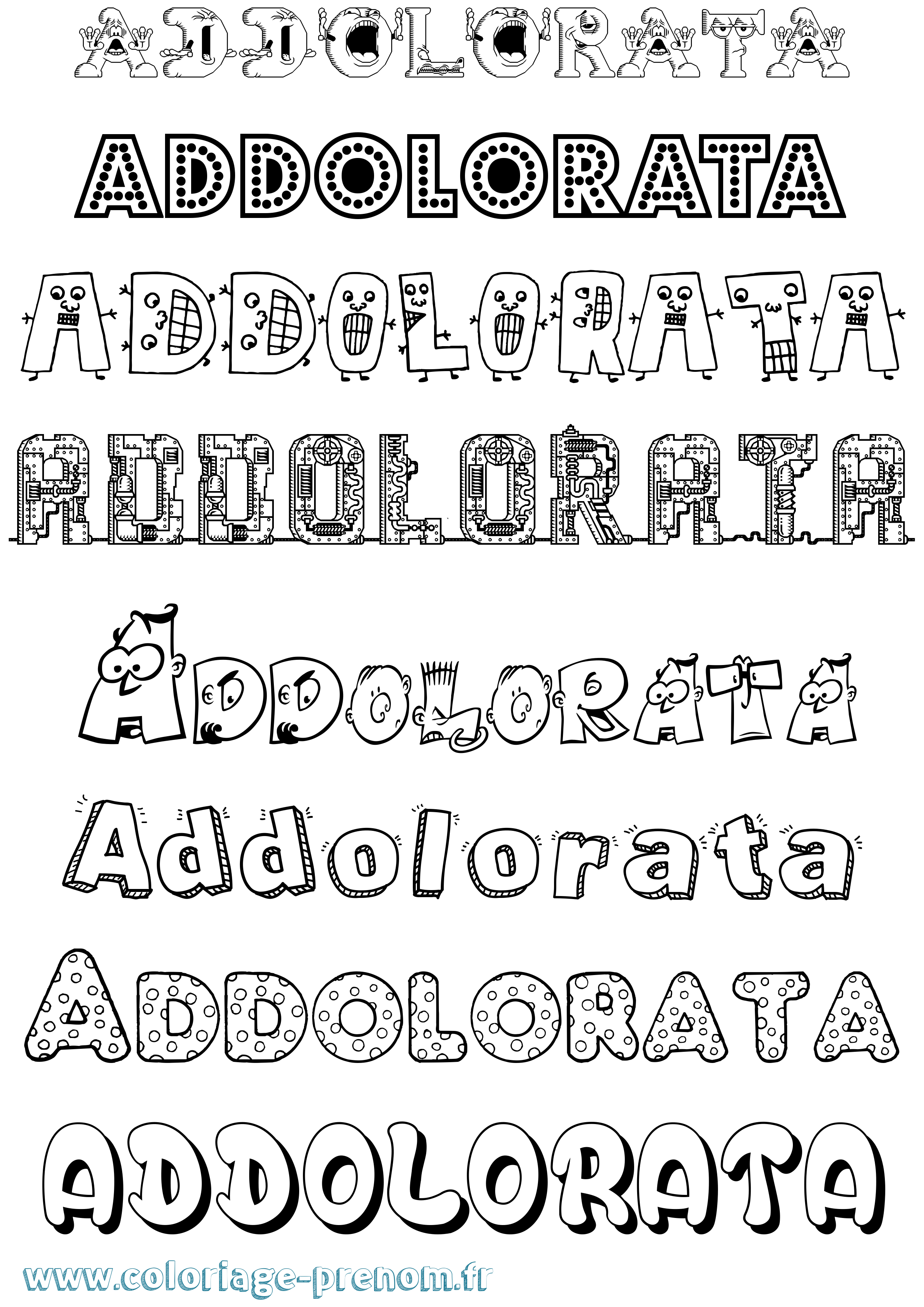 Coloriage Addolorata Fun Coloriage prénom Addolorata Fun