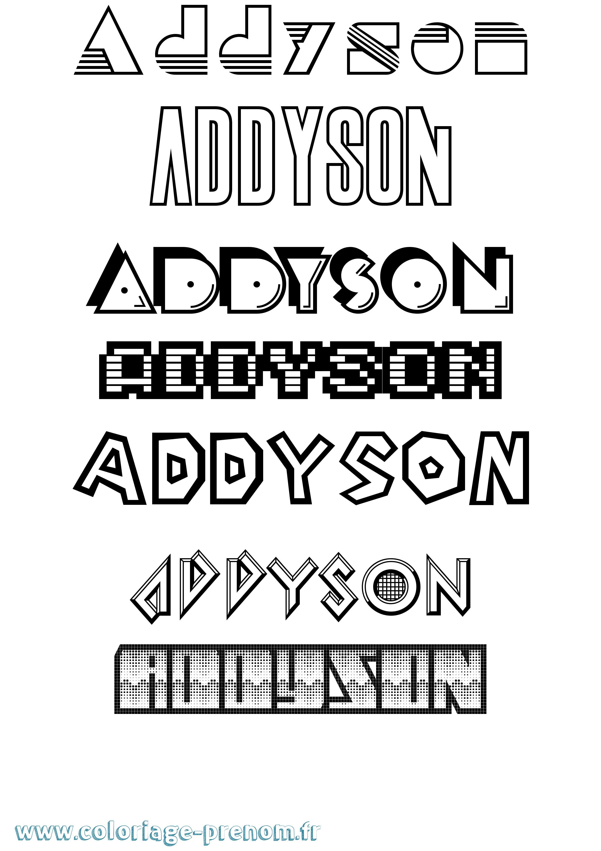 Coloriage Addyson Jeux Vidéos Coloriage prénom Addyson Jeux Vidéos