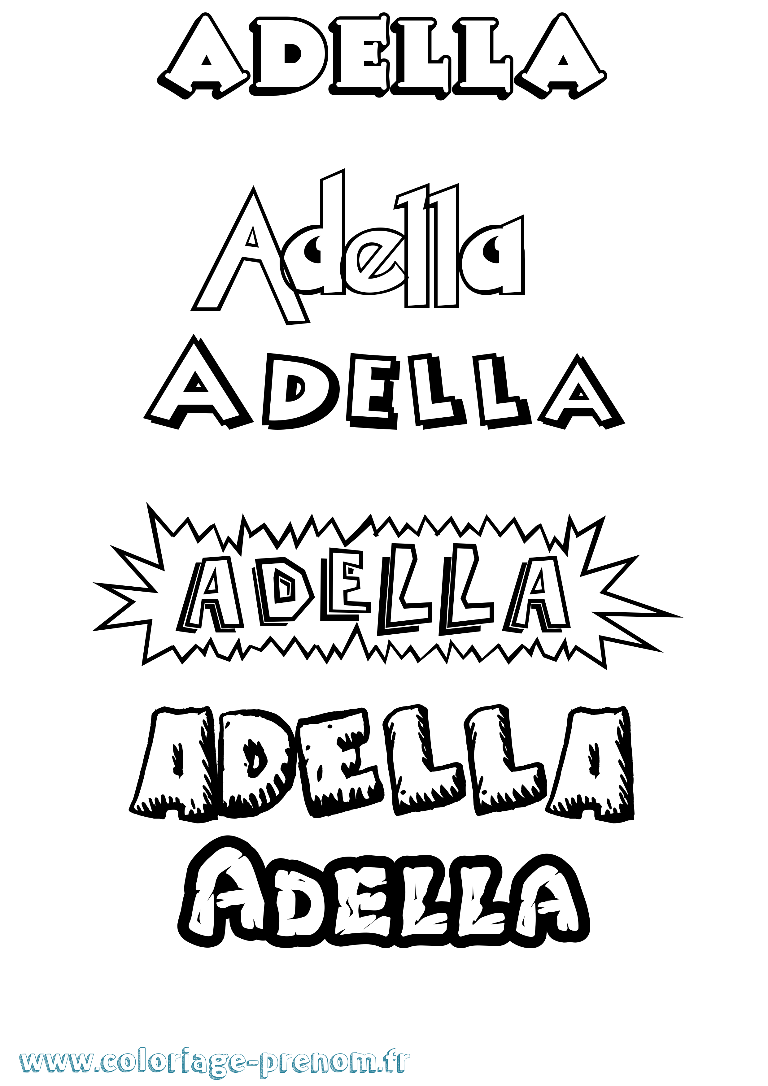 Coloriage Adella Dessin Animé Coloriage prénom Adella Dessin Animé
