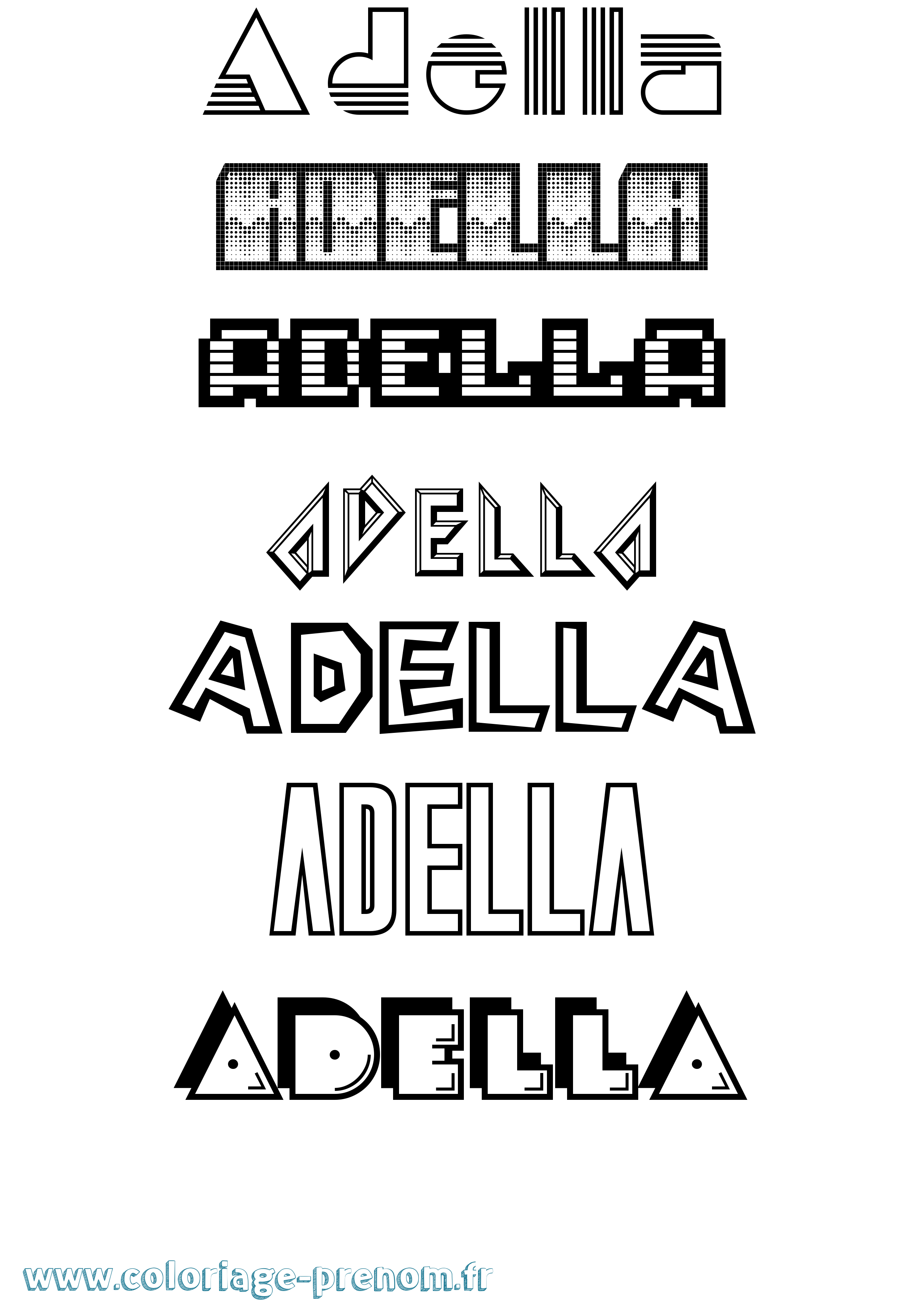 Coloriage Adella Jeux Vidéos Coloriage prénom Adella Jeux Vidéos