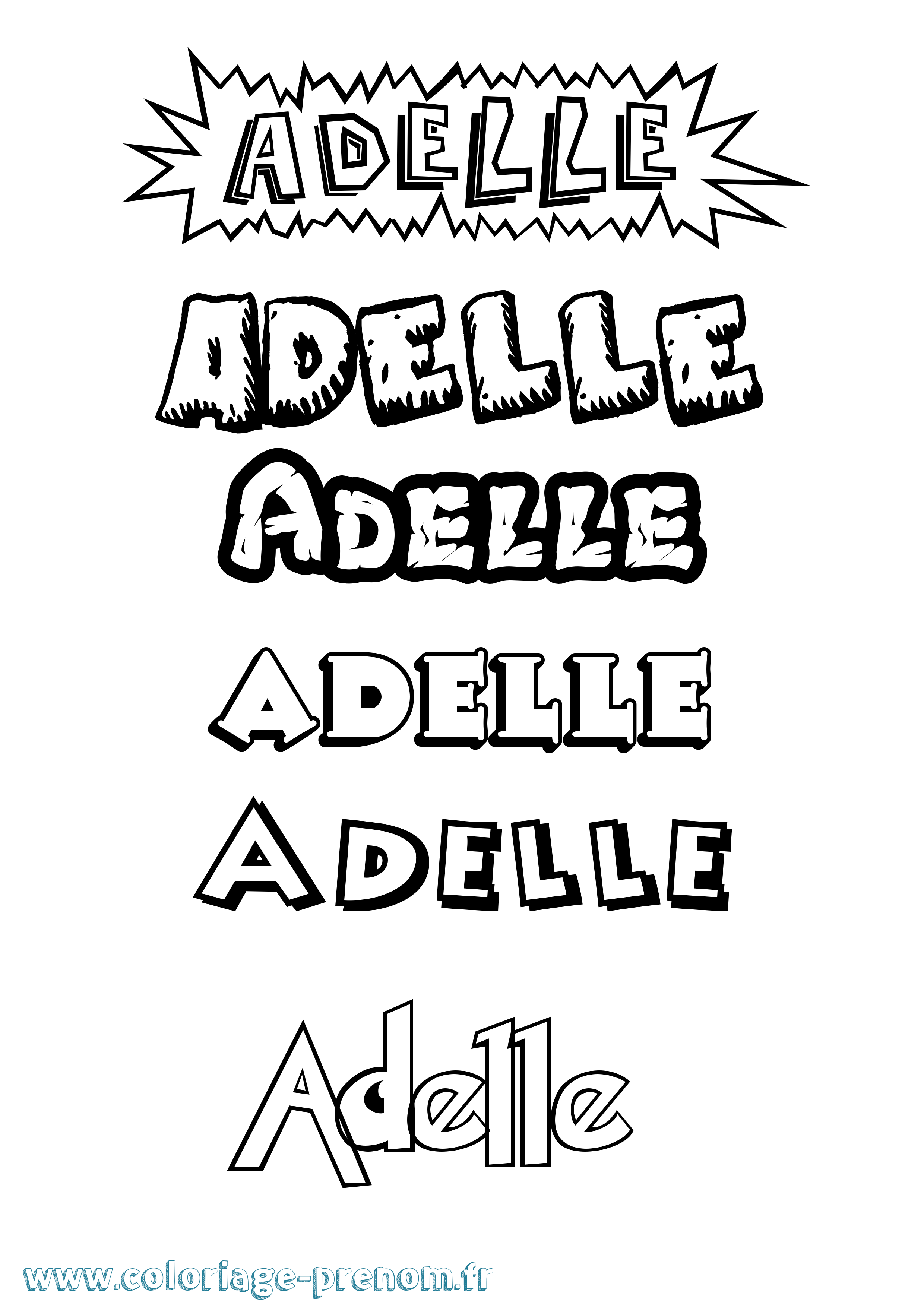 Coloriage Adelle Dessin Animé Coloriage prénom Adelle Dessin Animé