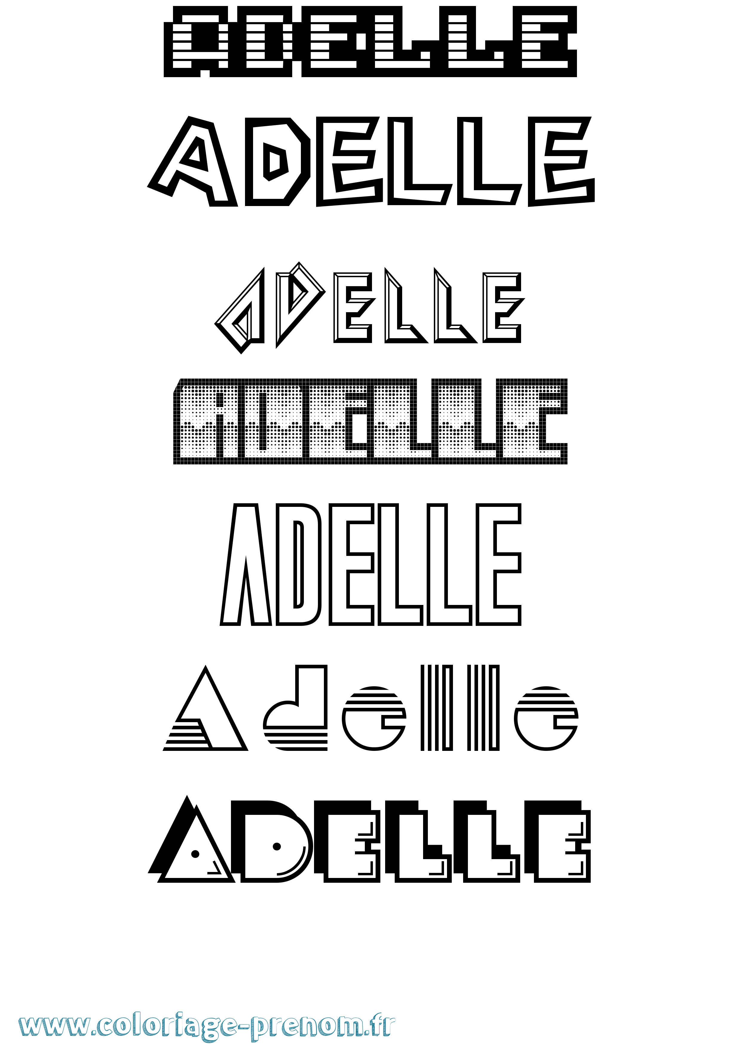 Coloriage Adelle Jeux Vidéos Coloriage prénom Adelle Jeux Vidéos