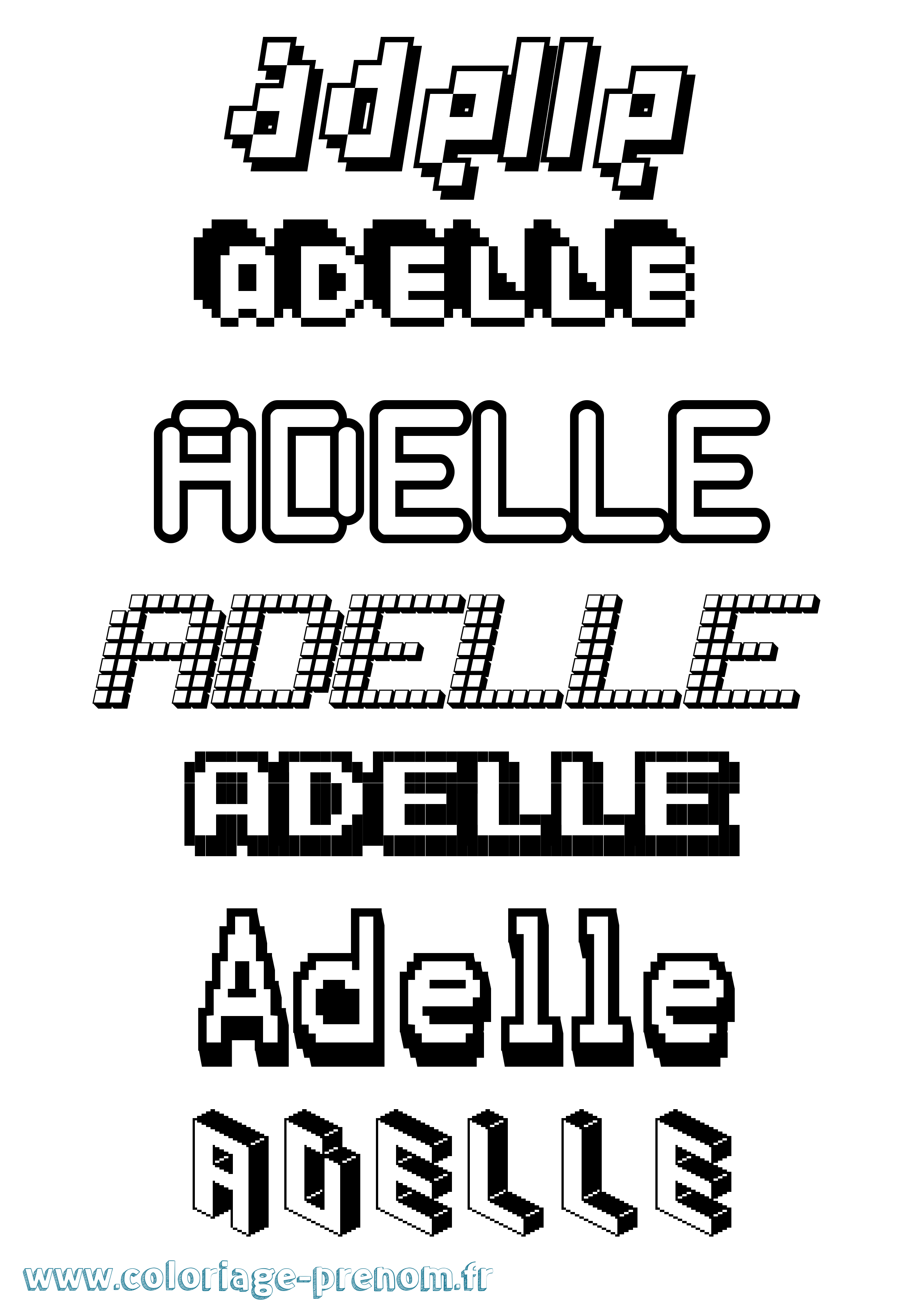 Coloriage Adelle Pixel Coloriage prénom Adelle Pixel