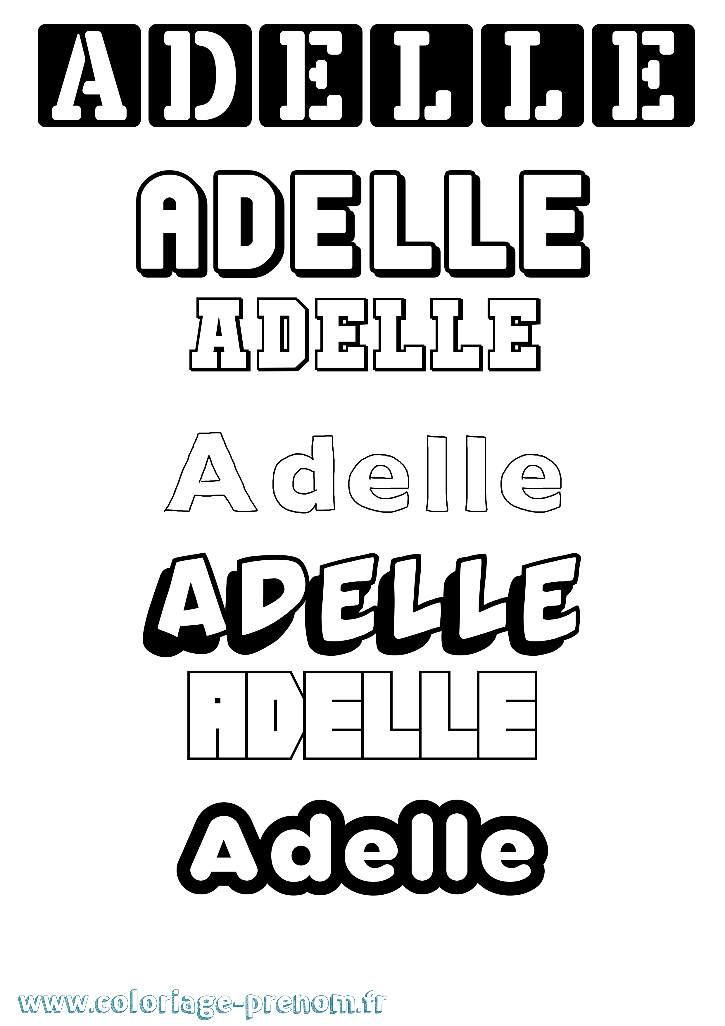 Coloriage Adelle Simple Coloriage prénom Adelle Simple