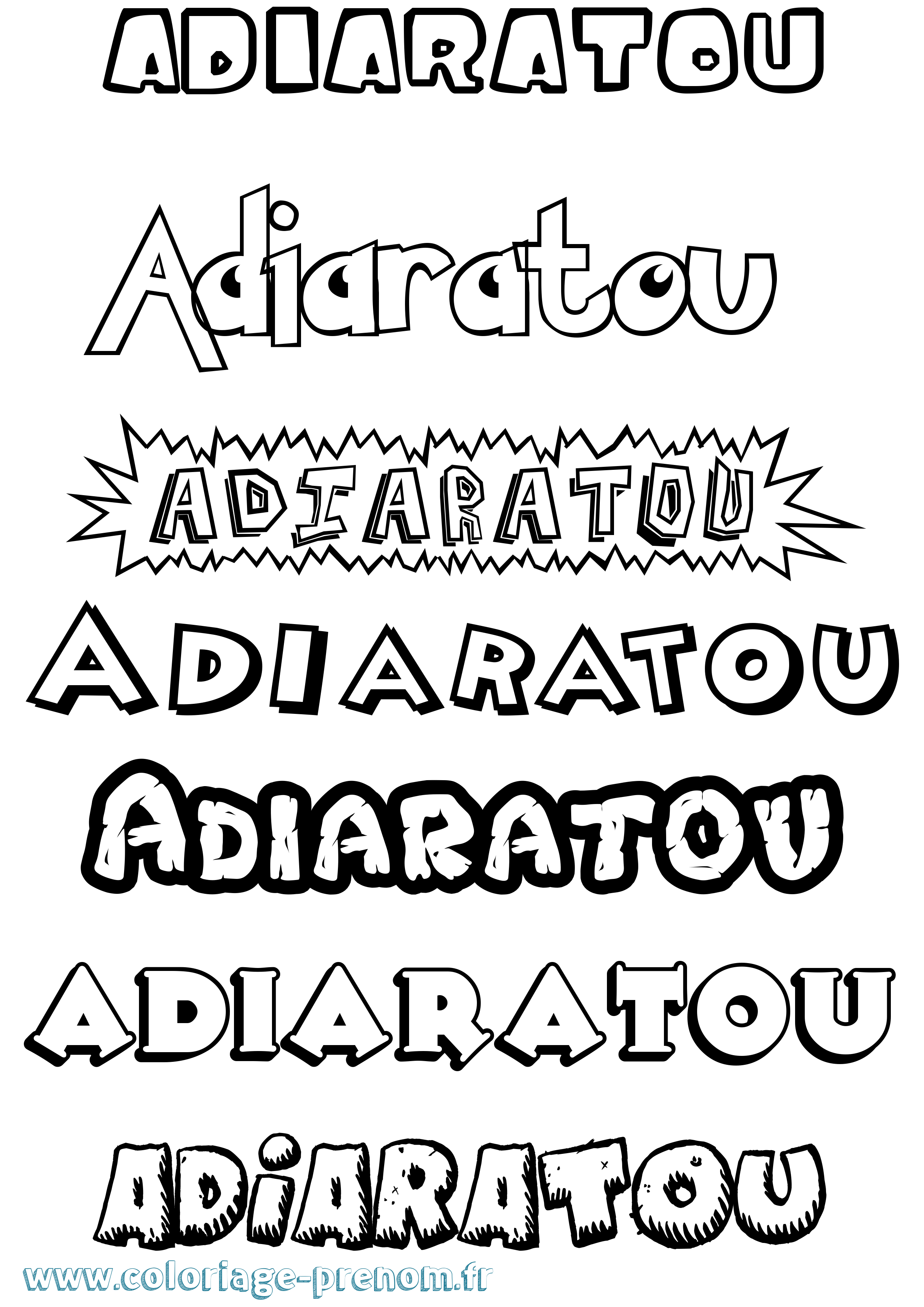 Coloriage Adiaratou Dessin Animé Coloriage prénom Adiaratou Dessin Animé