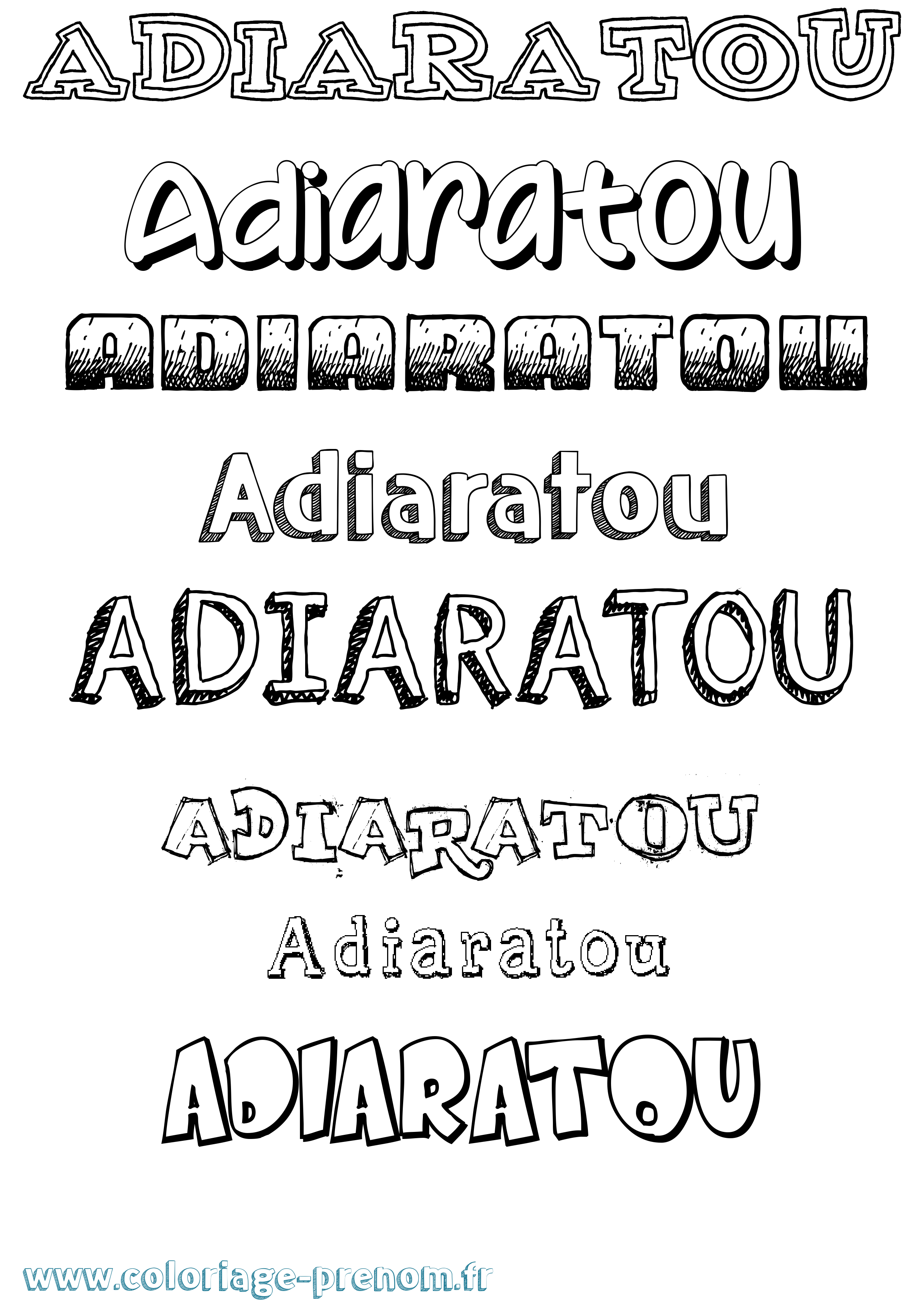 Coloriage Adiaratou Dessiné Coloriage prénom Adiaratou Dessiné