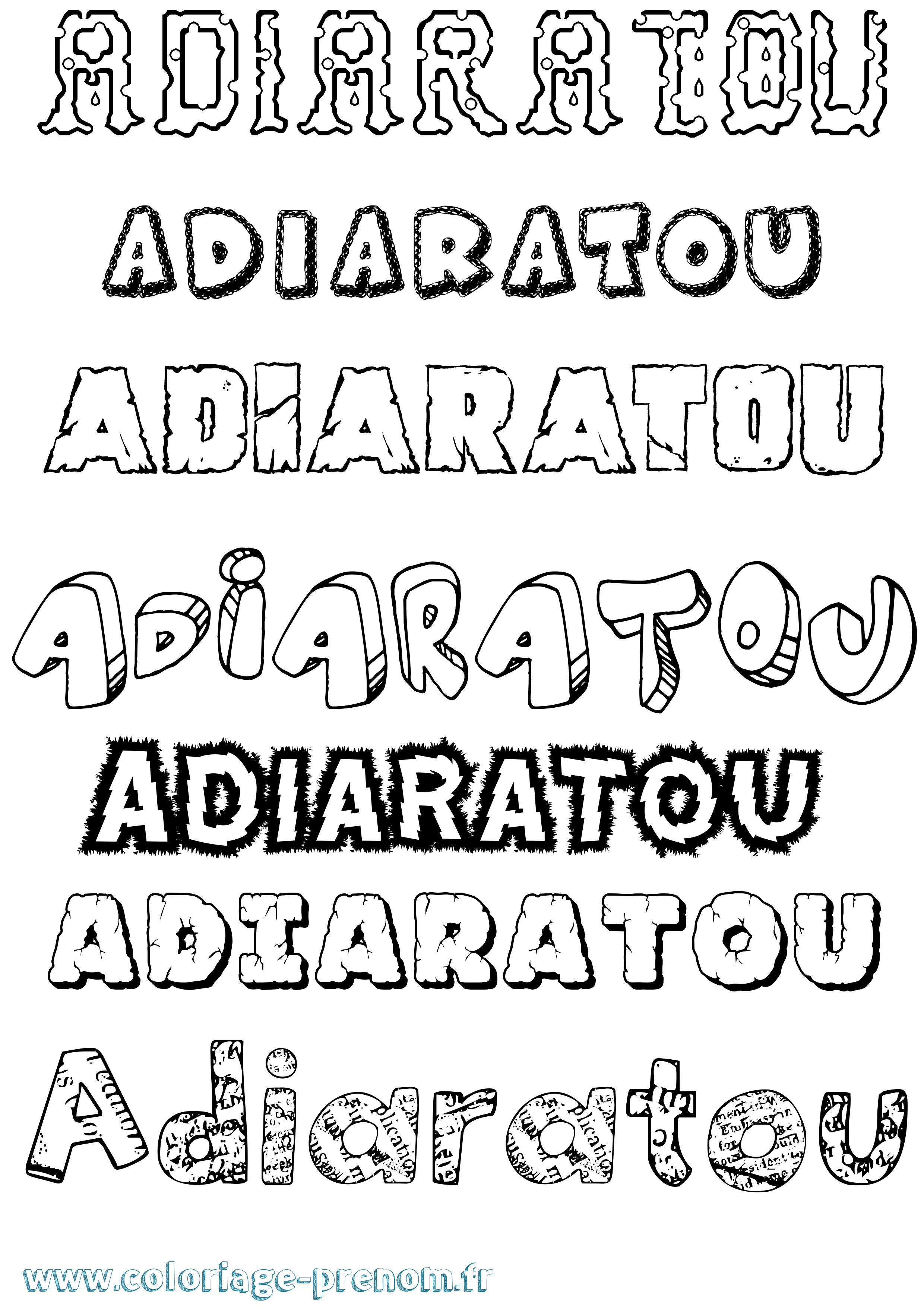Coloriage Adiaratou Destructuré Coloriage prénom Adiaratou Destructuré