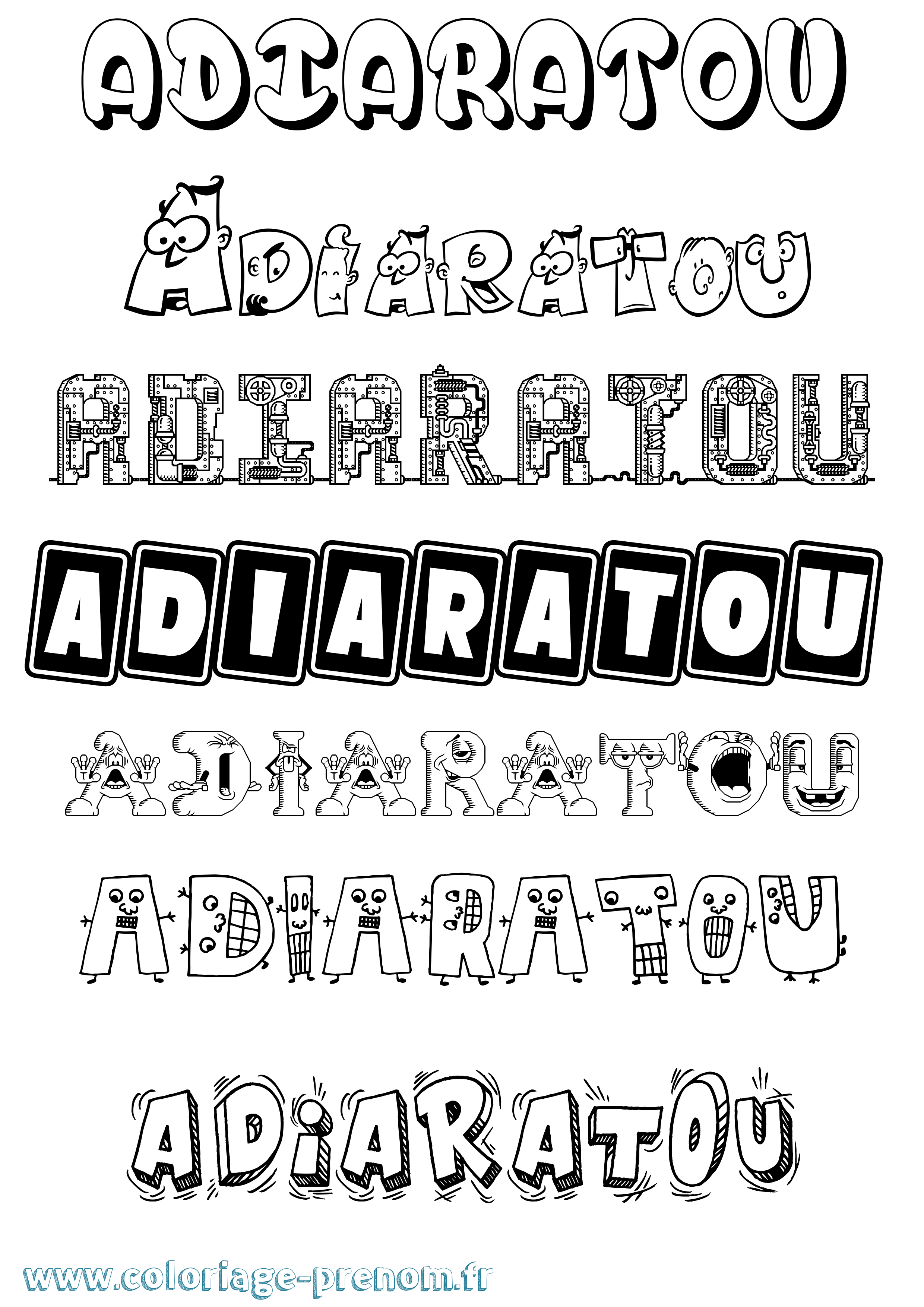 Coloriage Adiaratou Fun Coloriage prénom Adiaratou Fun