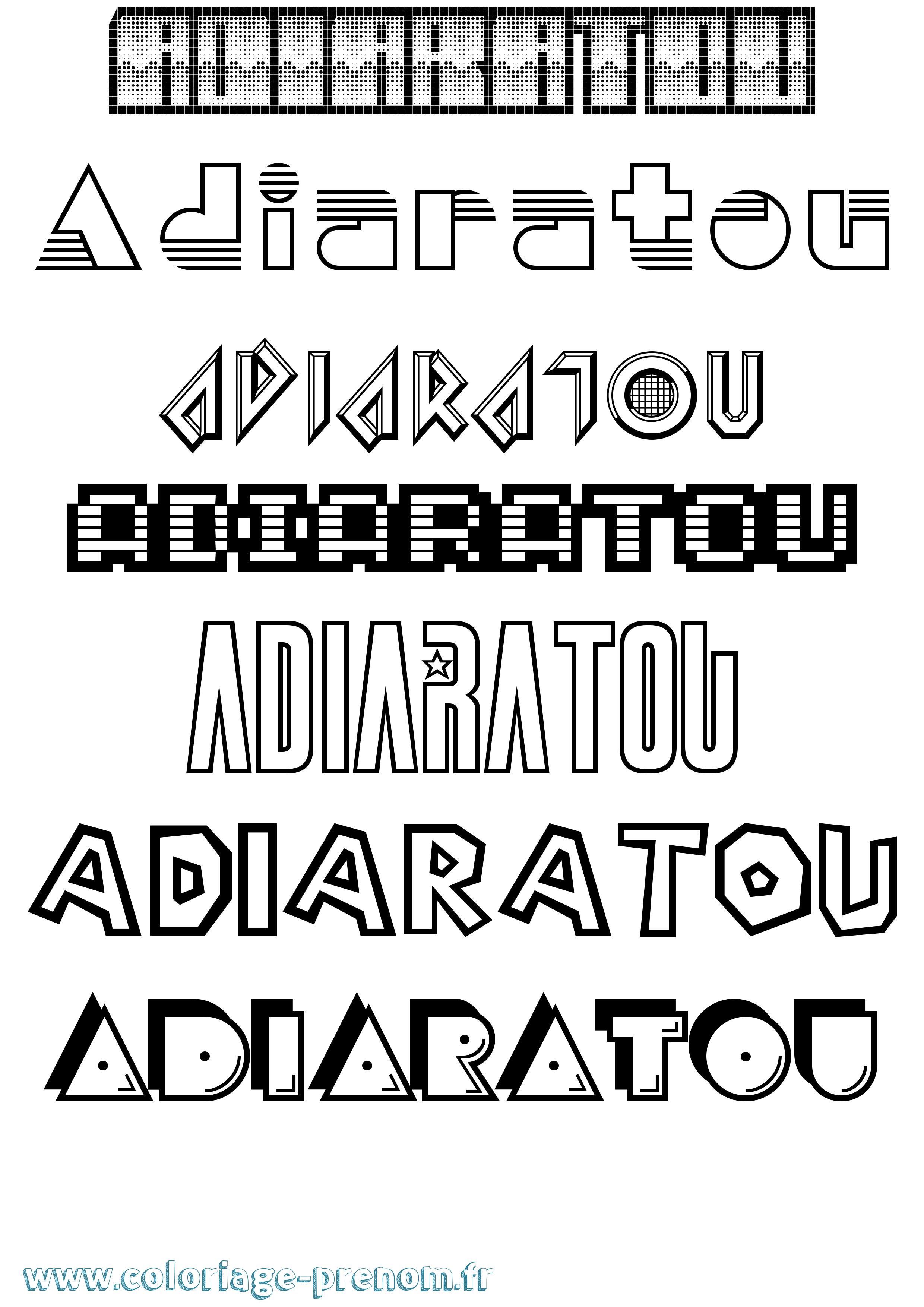 Coloriage Adiaratou Jeux Vidéos Coloriage prénom Adiaratou Jeux Vidéos