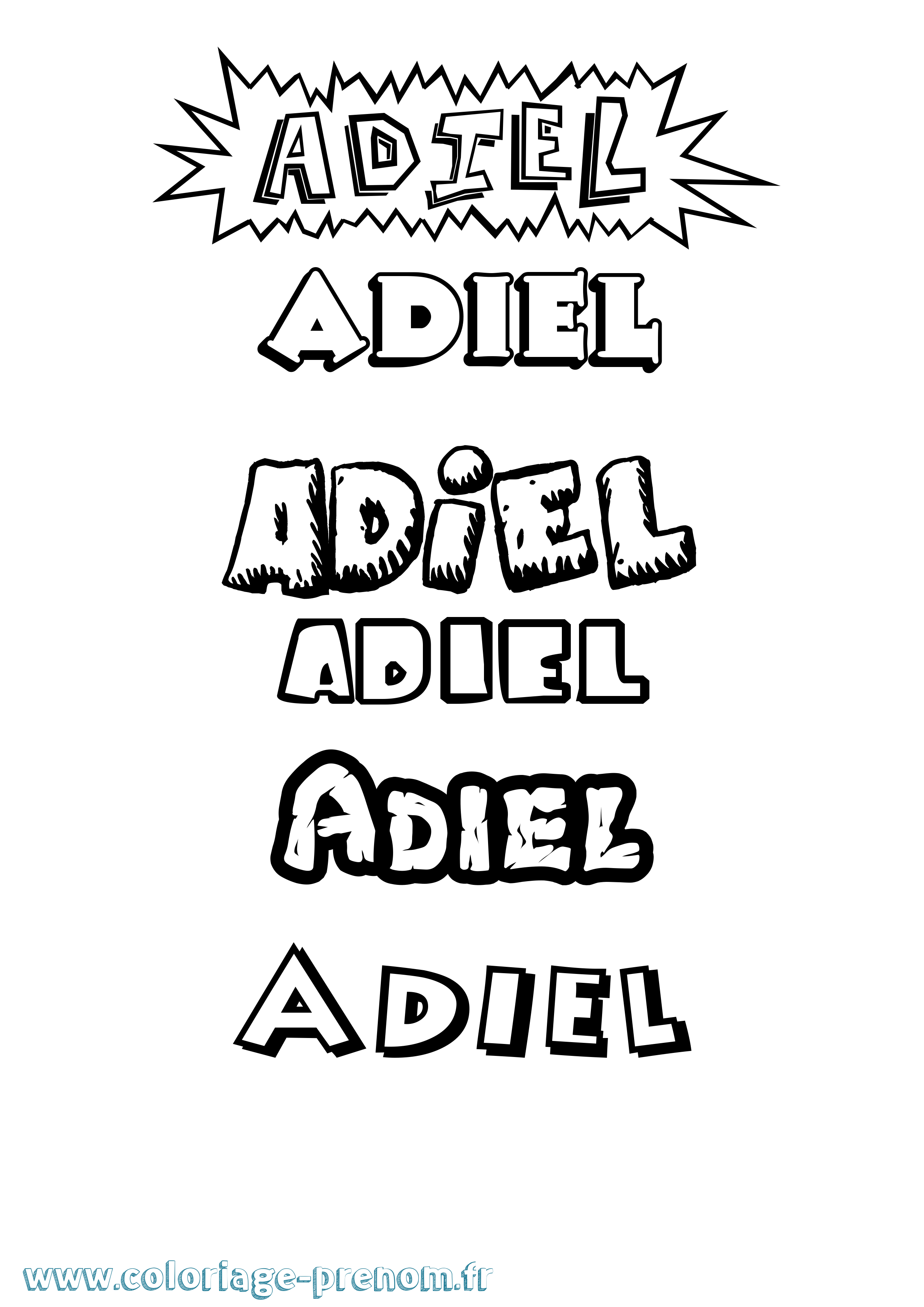 Coloriage Adiel Dessin Animé Coloriage prénom Adiel Dessin Animé