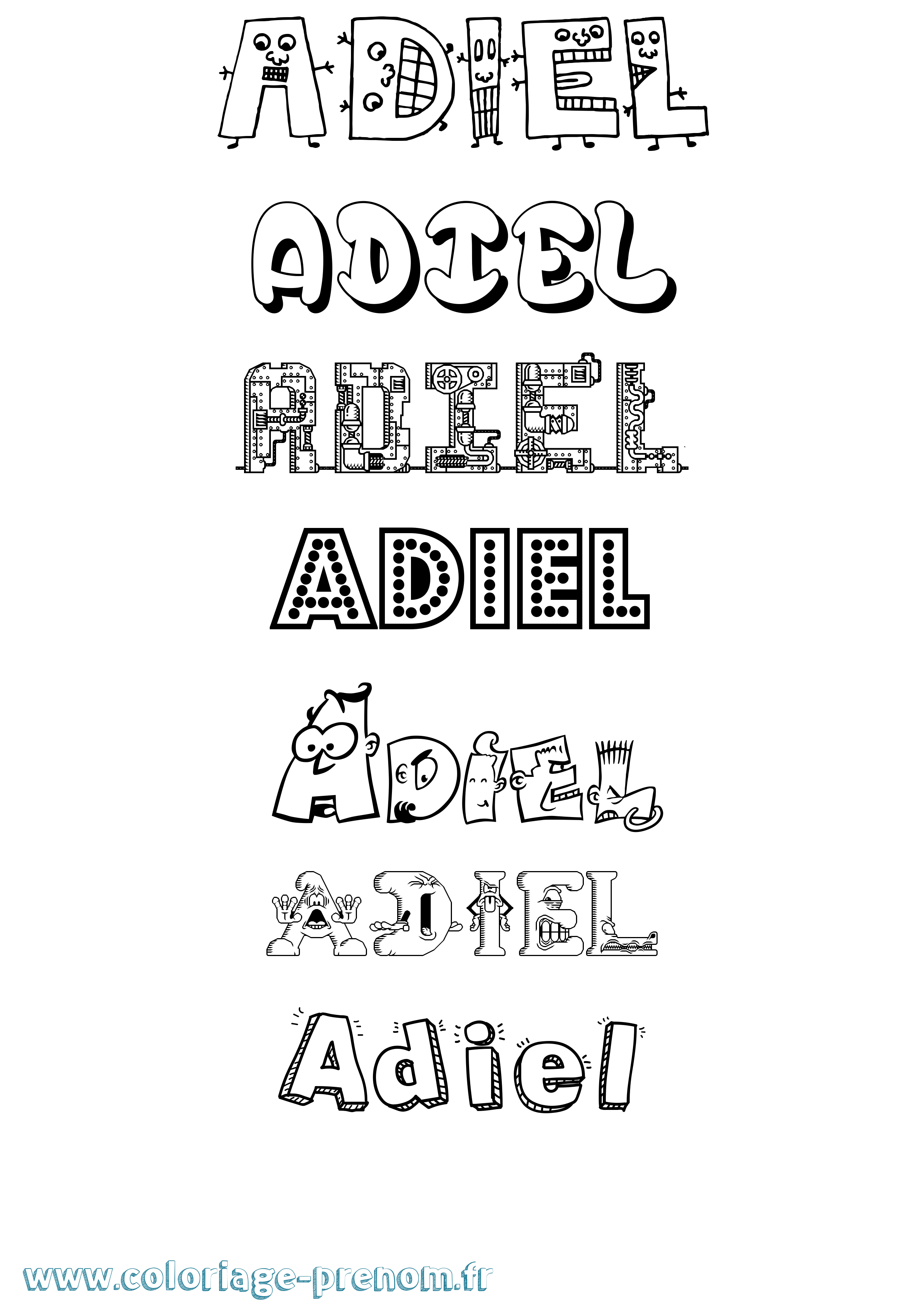 Coloriage Adiel Fun Coloriage prénom Adiel Fun